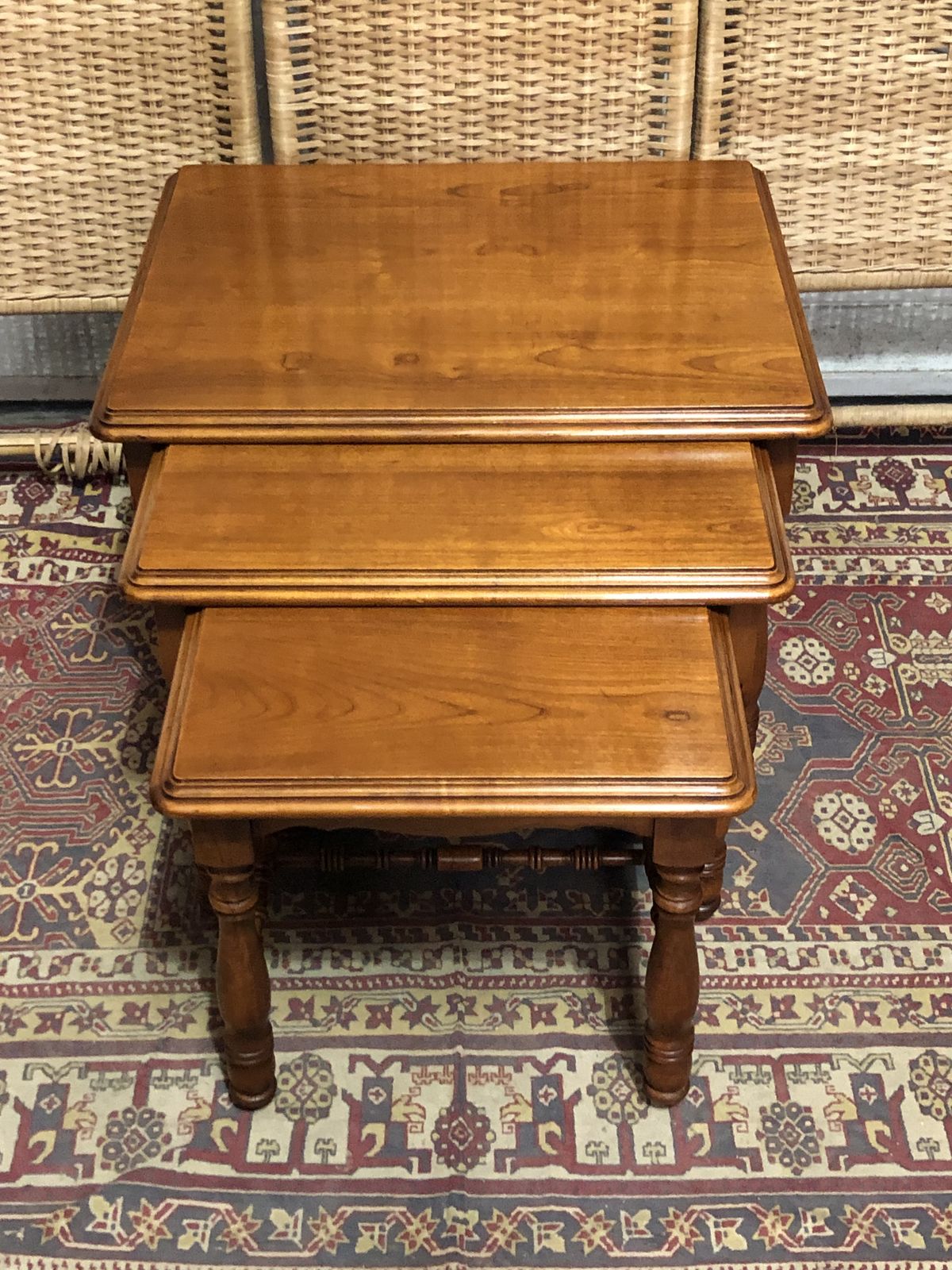 photo for sale Handsome Vintage Nest Of Coffee Tables