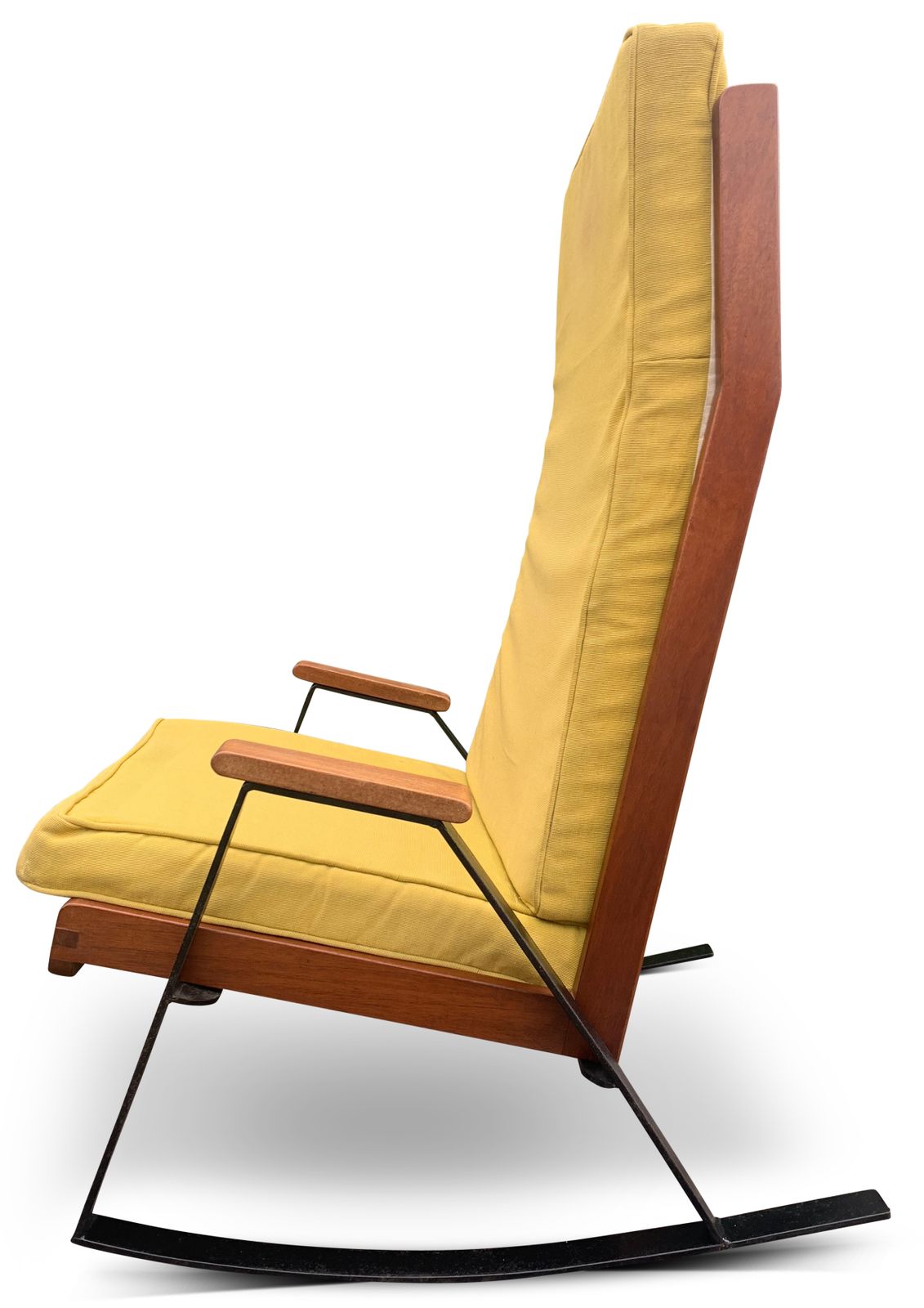 photo for sale A Rare Pair Of Mid Century Teak & Ebonised Steel Shell Chairs With Upholstered Cushions In The Style Of The Designs Of Gerrit Rietveld & Joseph Andre