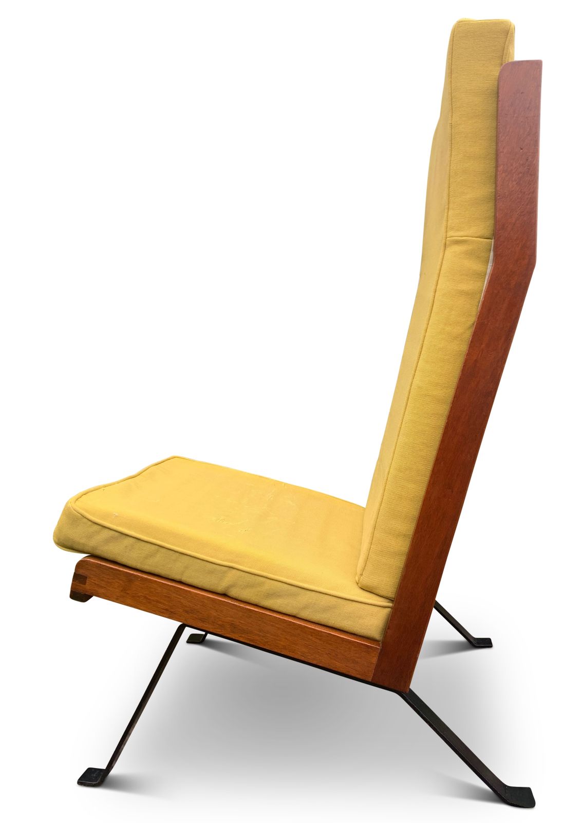 photo buy A Rare Pair Of Mid Century Teak & Ebonised Steel Shell Chairs With Upholstered Cushions In The Style Of The Designs Of Gerrit Rietveld & Joseph Andre