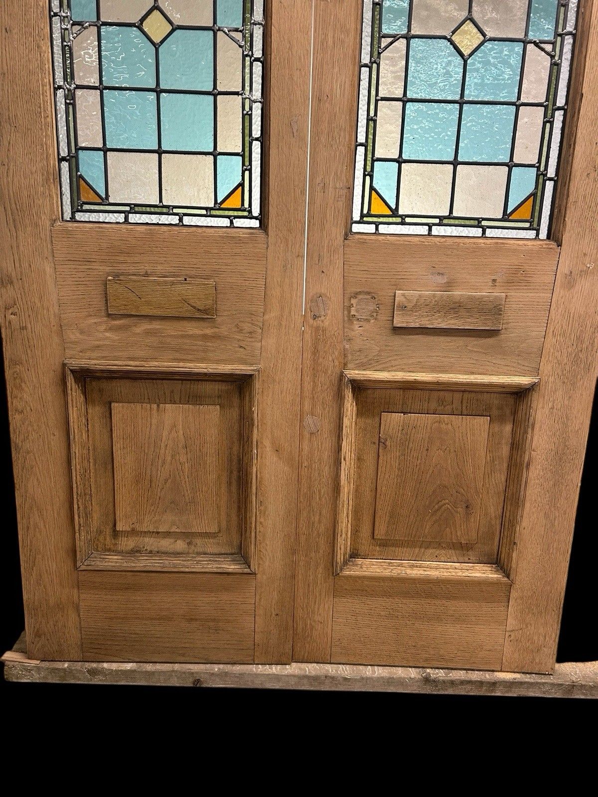 Victorian Stained Glass French Front Doors Reclaimed Period Old Antique Lead photo vinterior