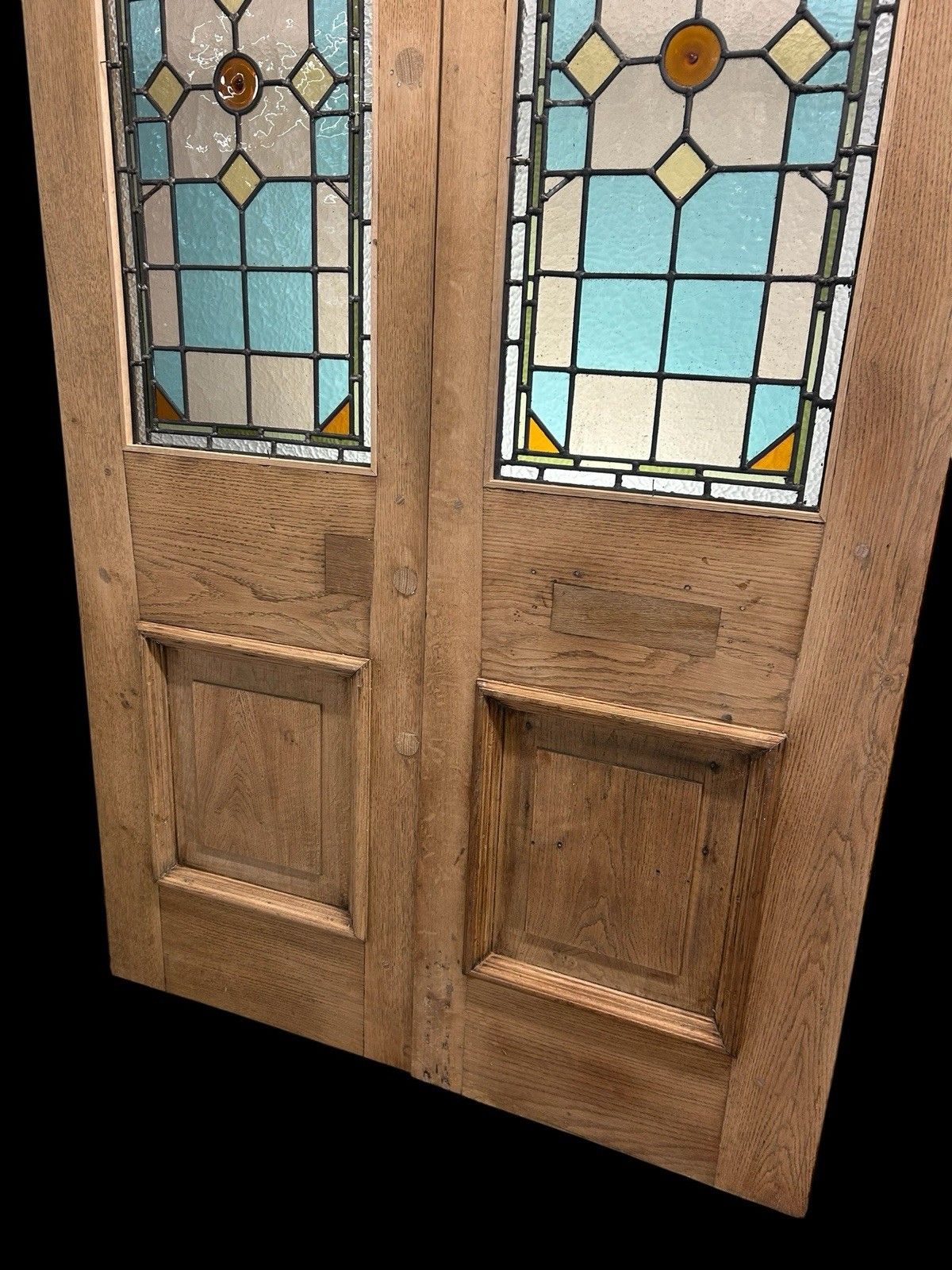 Home Fixtures Victorian Stained Glass French Front Doors Reclaimed Period Old Antique Lead photo