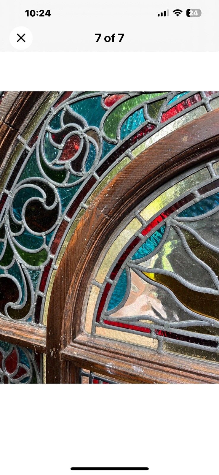 X Large Stained Glass Window Panel Reclaimed Period Antique Lead Old Edwardian photo buy