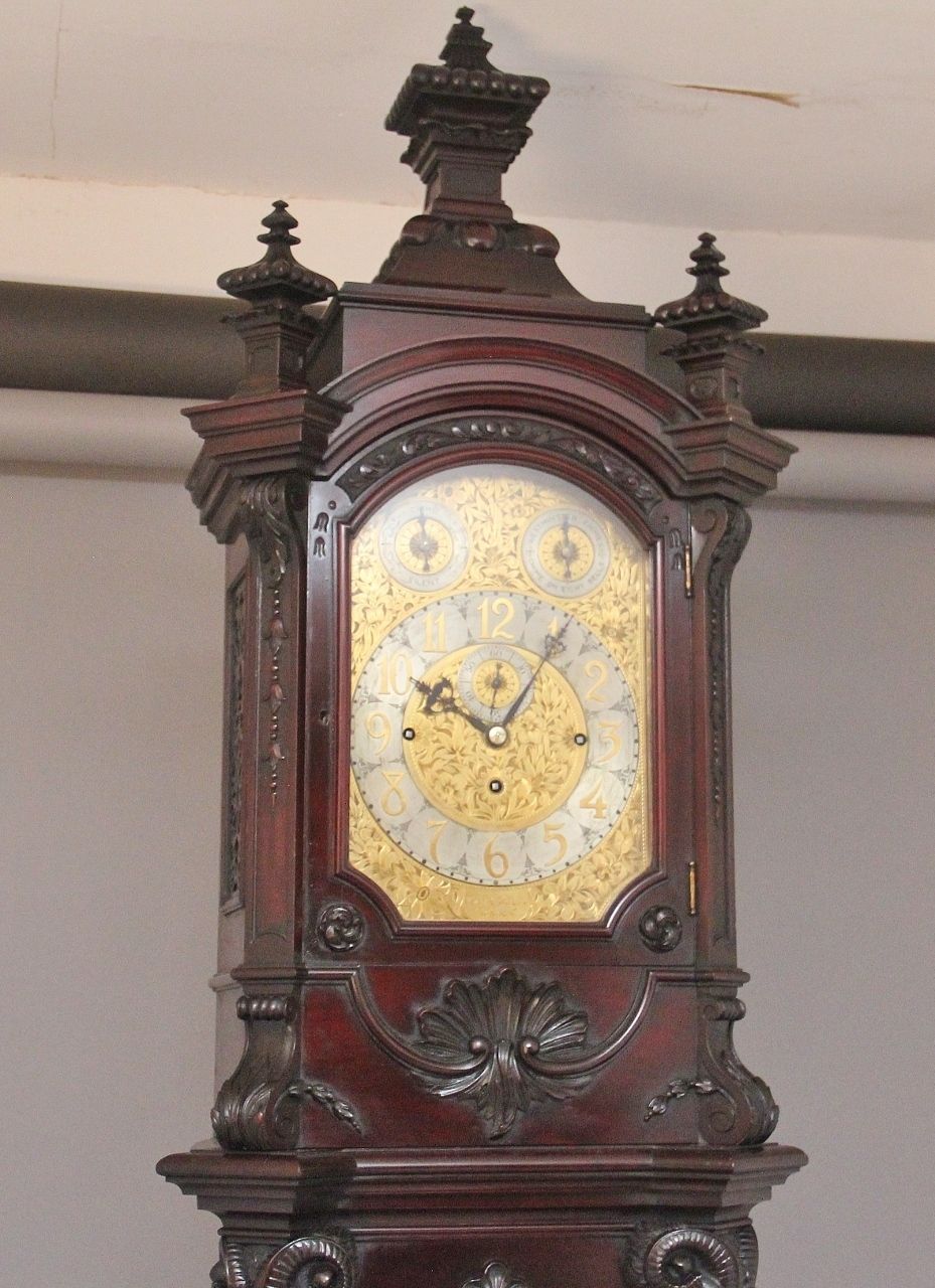 Early 20th Century Carved Mahogany Long Case Clock By Maples & Co Of London photo Home Decor