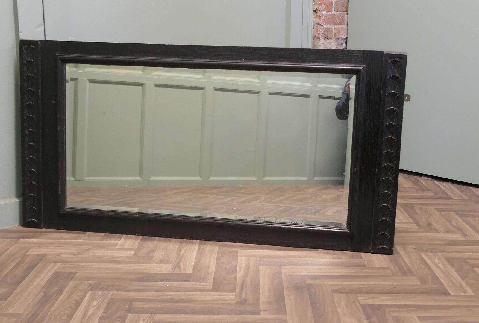 A 19th Century Gothic Carved Oak Mirror photo for sale