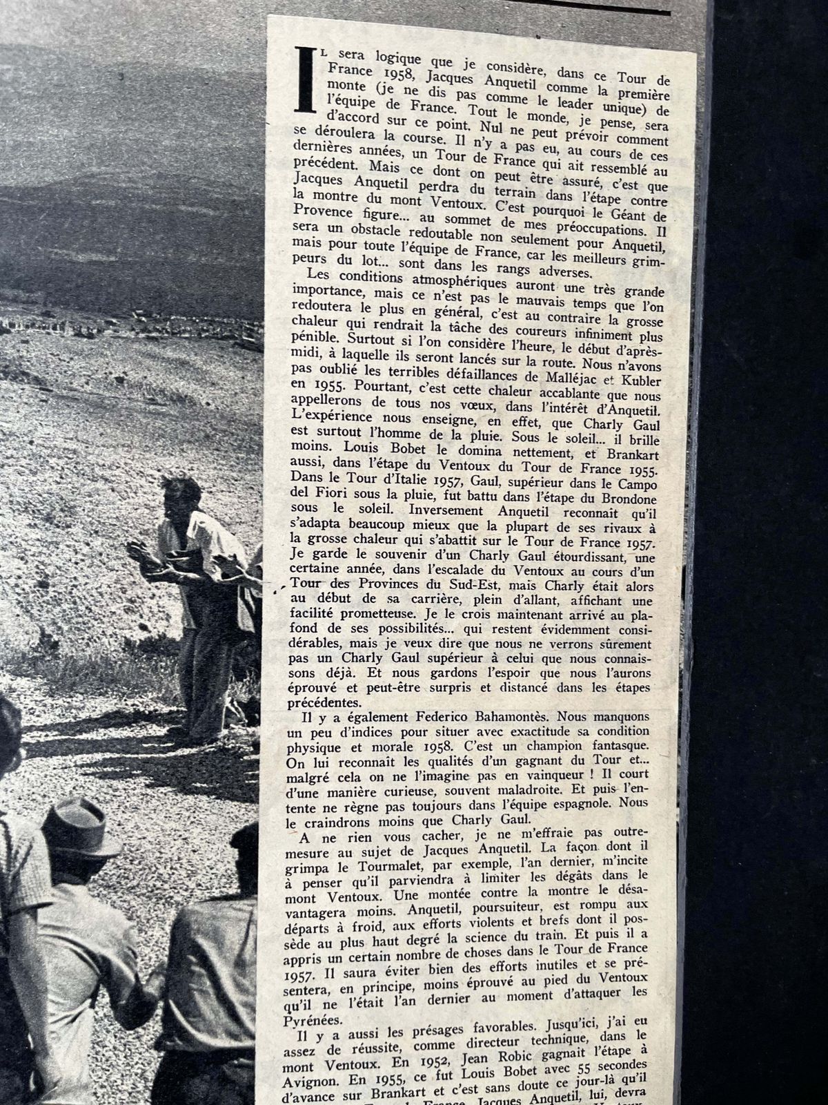 Mont Ventoux Vintage Cycling Print 1951 Louison Bobet photo for sale