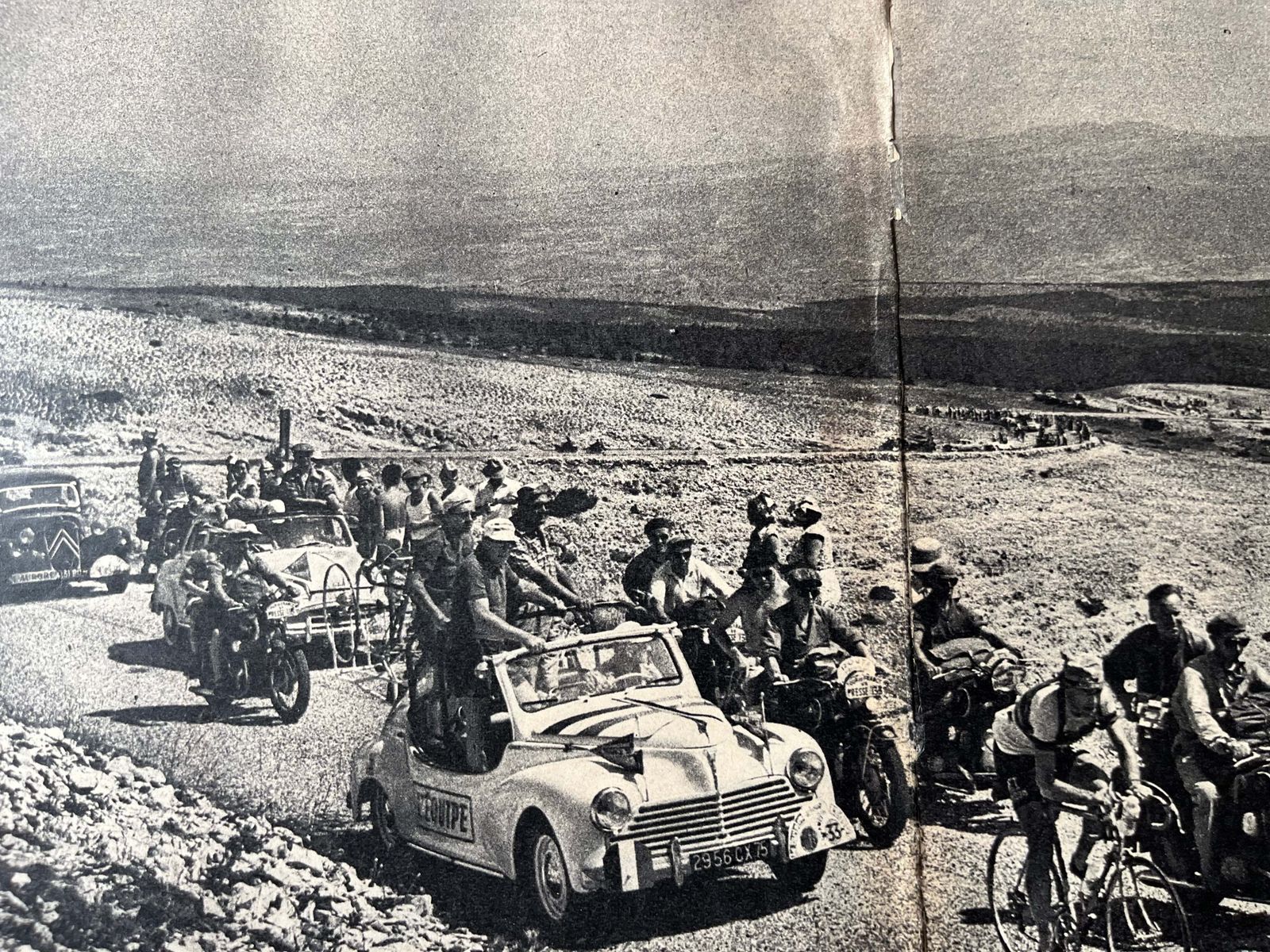 Mont Ventoux Vintage Cycling Print 1951 Louison Bobet photo Art