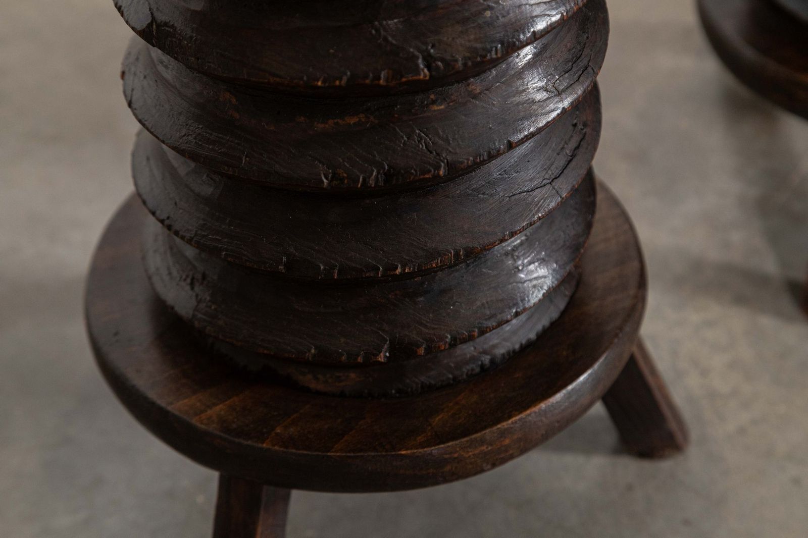 Pair French Elm Corkscrew Side Tables/Plant/Sculpture Stands photo buy