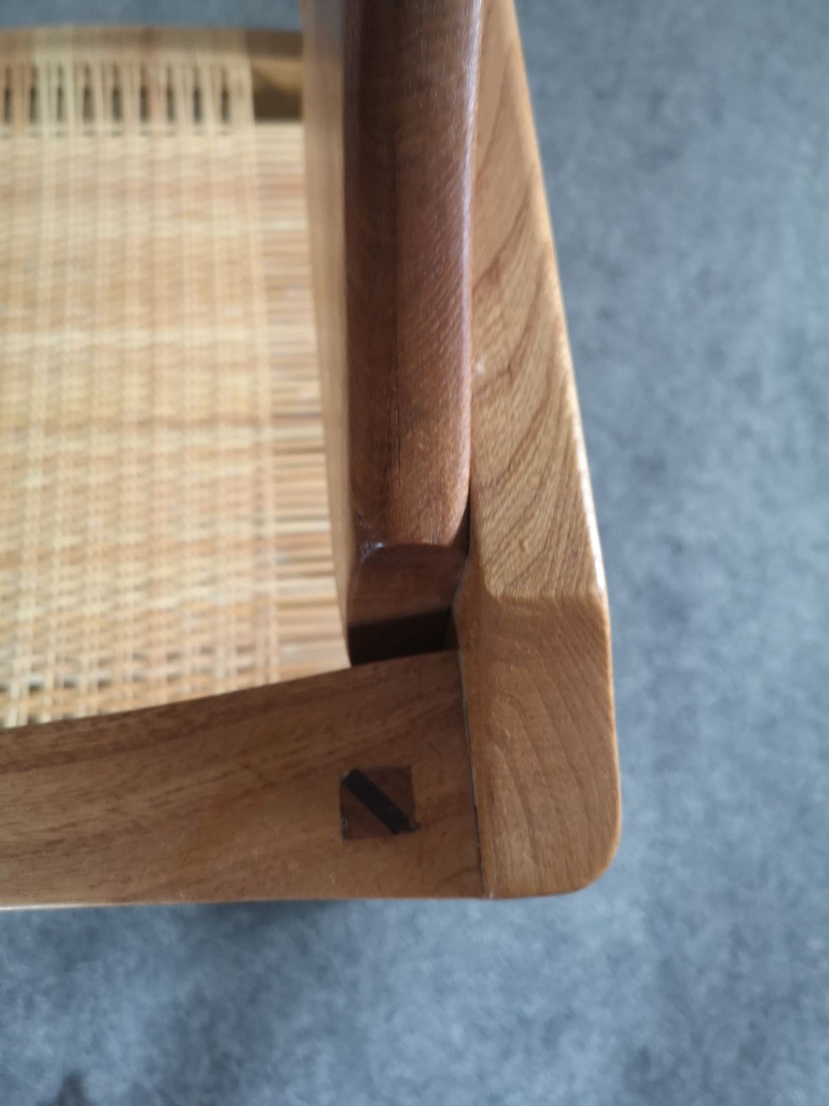 Gene L. Hackleman 1970s Elm And Cane Open Armchair photo for sale