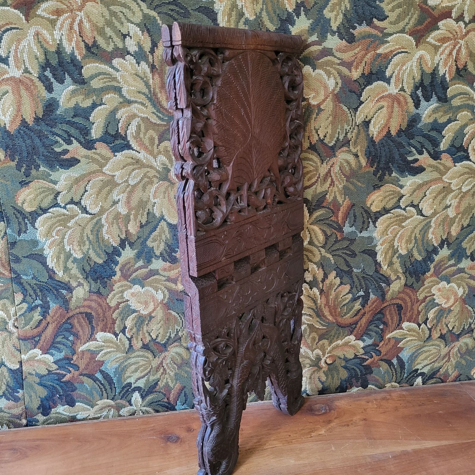 Carved Wooden Folding Bookstand photo for sale