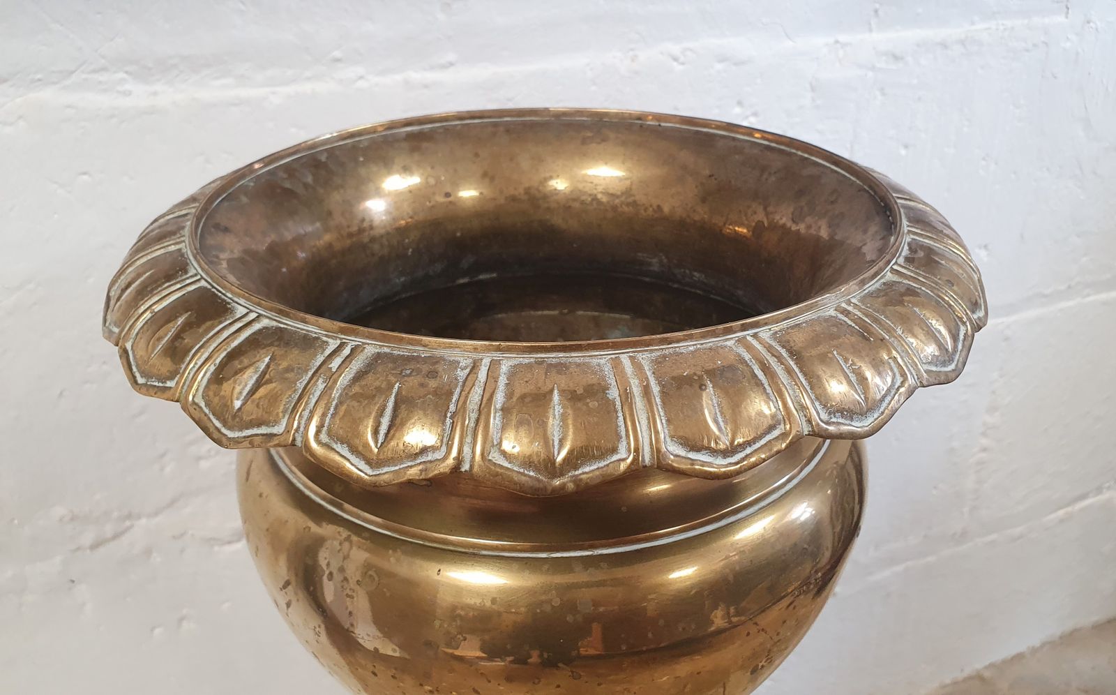 Vintage Brass Jardiniere Planter Floor Standing photo for sale