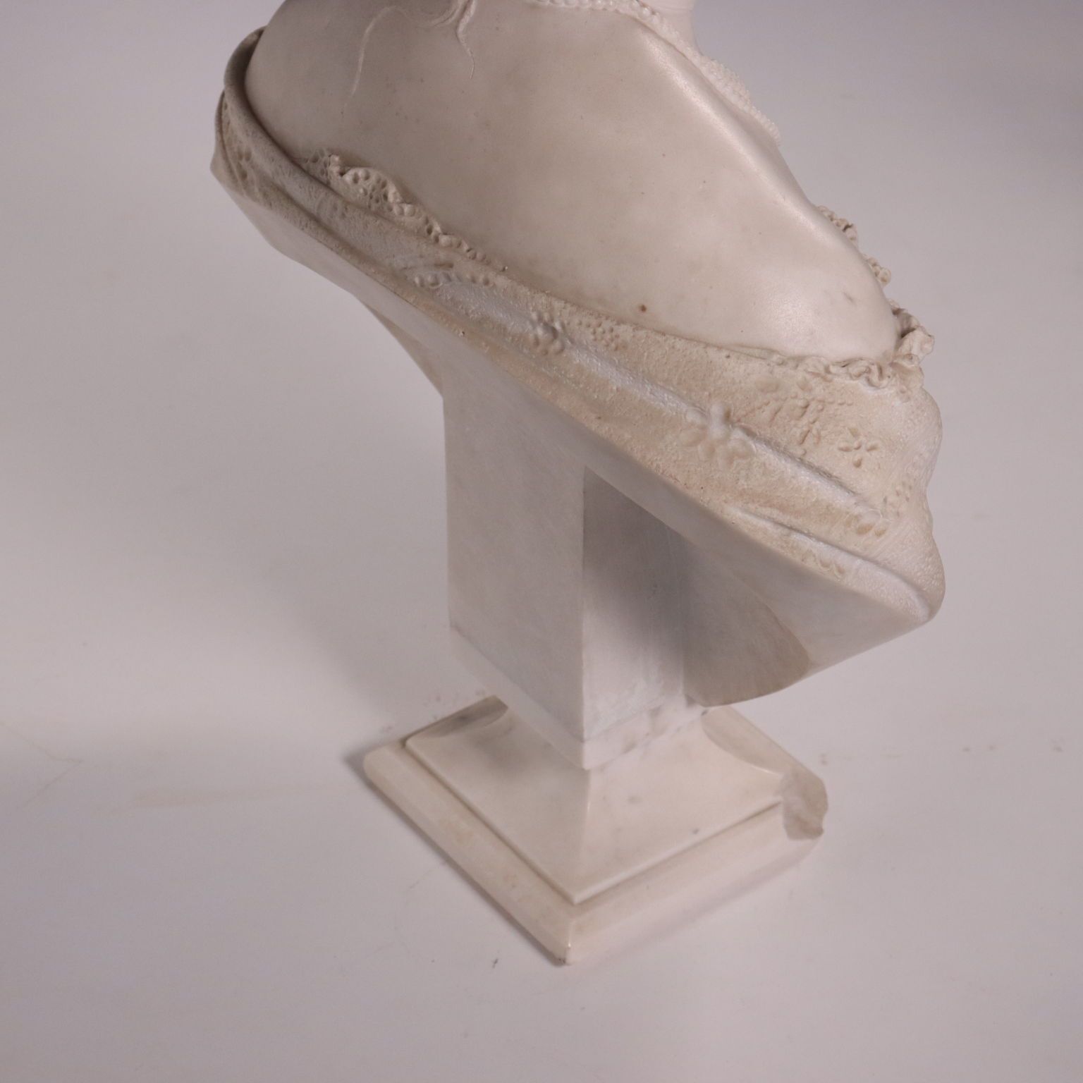 Art Bust Of A Woman White Carrara Marble Italy Second Half 19th Century photo