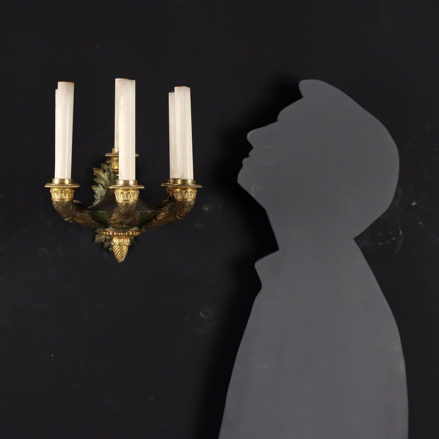 Pair Of Wall Lamps Empire Style Burnished Bronze Italy XX Century photo furniture