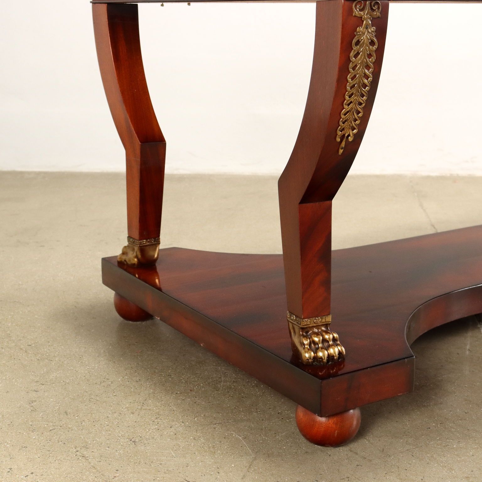 1810.0 Antique Writing Desk Bureau Plat Empire Italy '900 Mahogany Veneered photo
