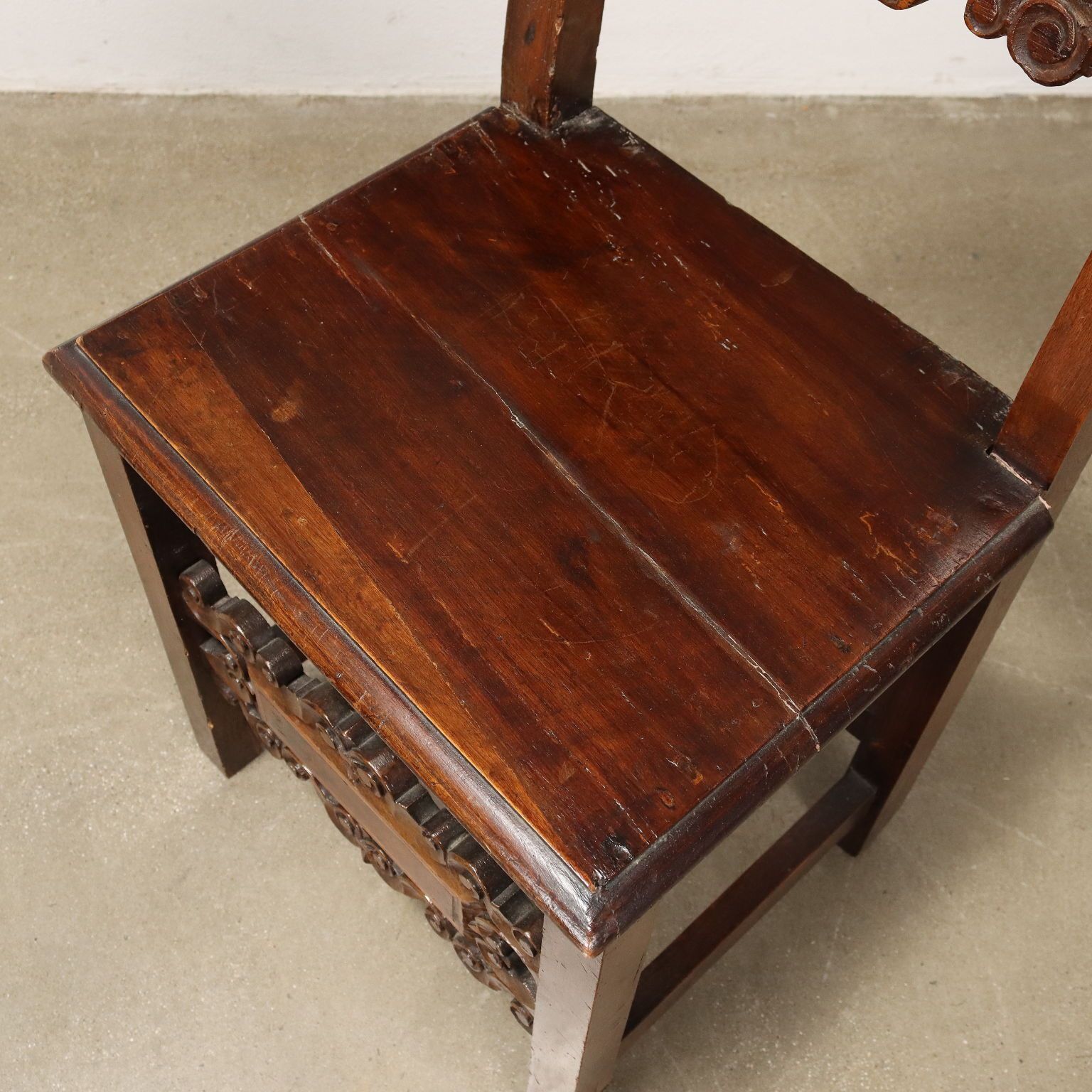 Pair Of Baroque High Chairs Walnut Italy XVIII Century photo vinterior
