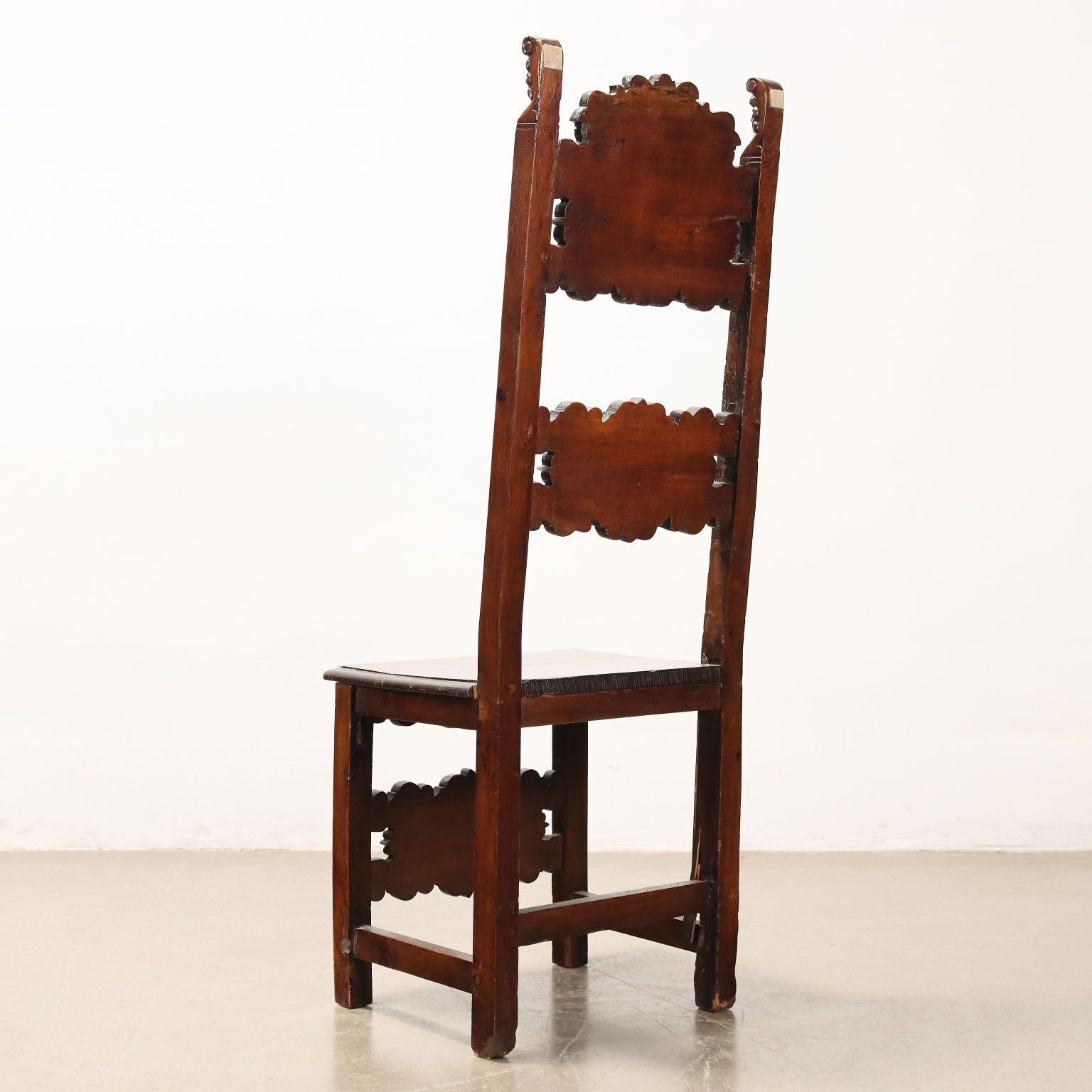 Pair Of Baroque High Chairs Walnut Italy XVIII Century photo buy