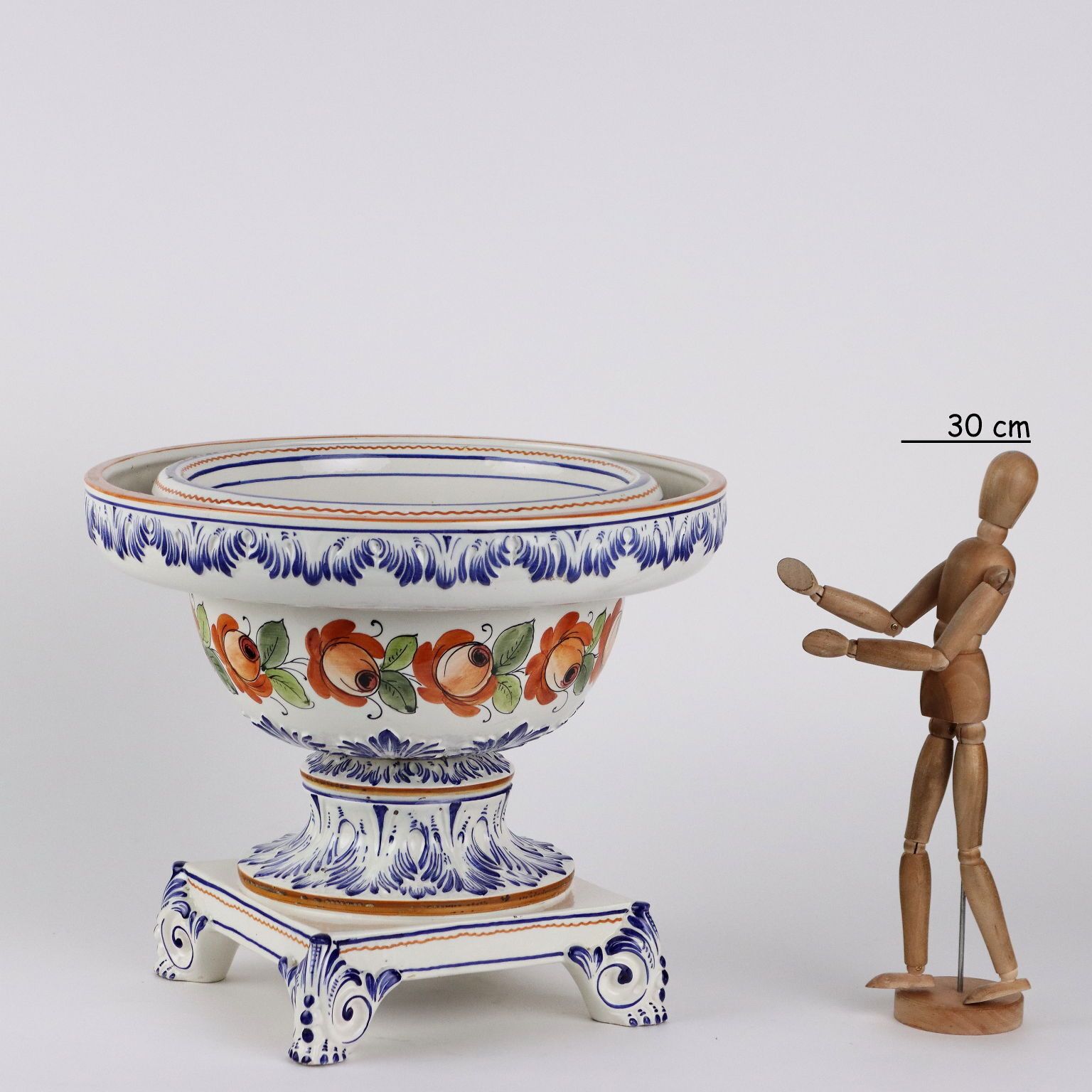 Antique Planter Majolica Coloured Decorations Italy XIX Century photo furniture