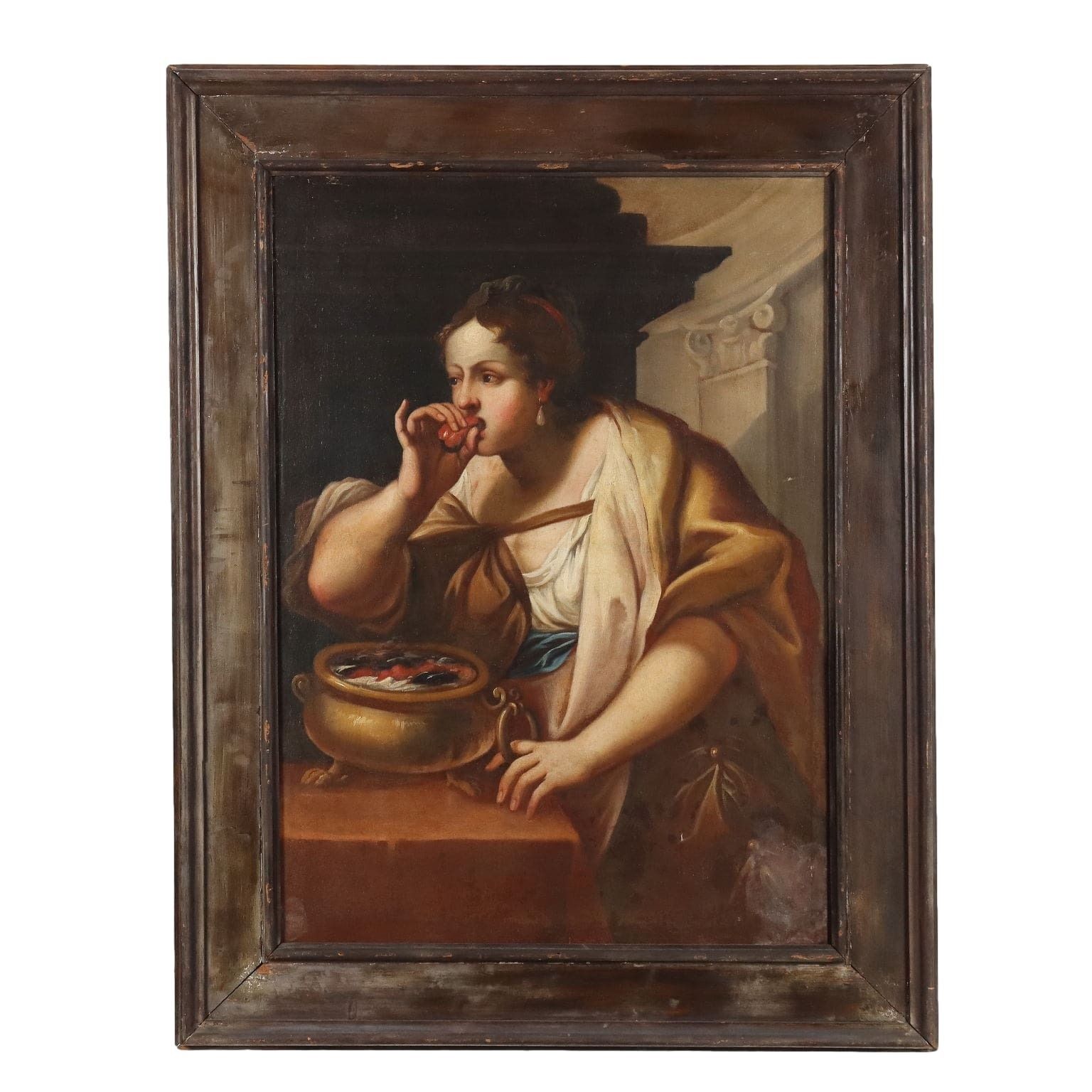 Antique Painting Historical Subject Oil On Canvas XVII XVIII Century