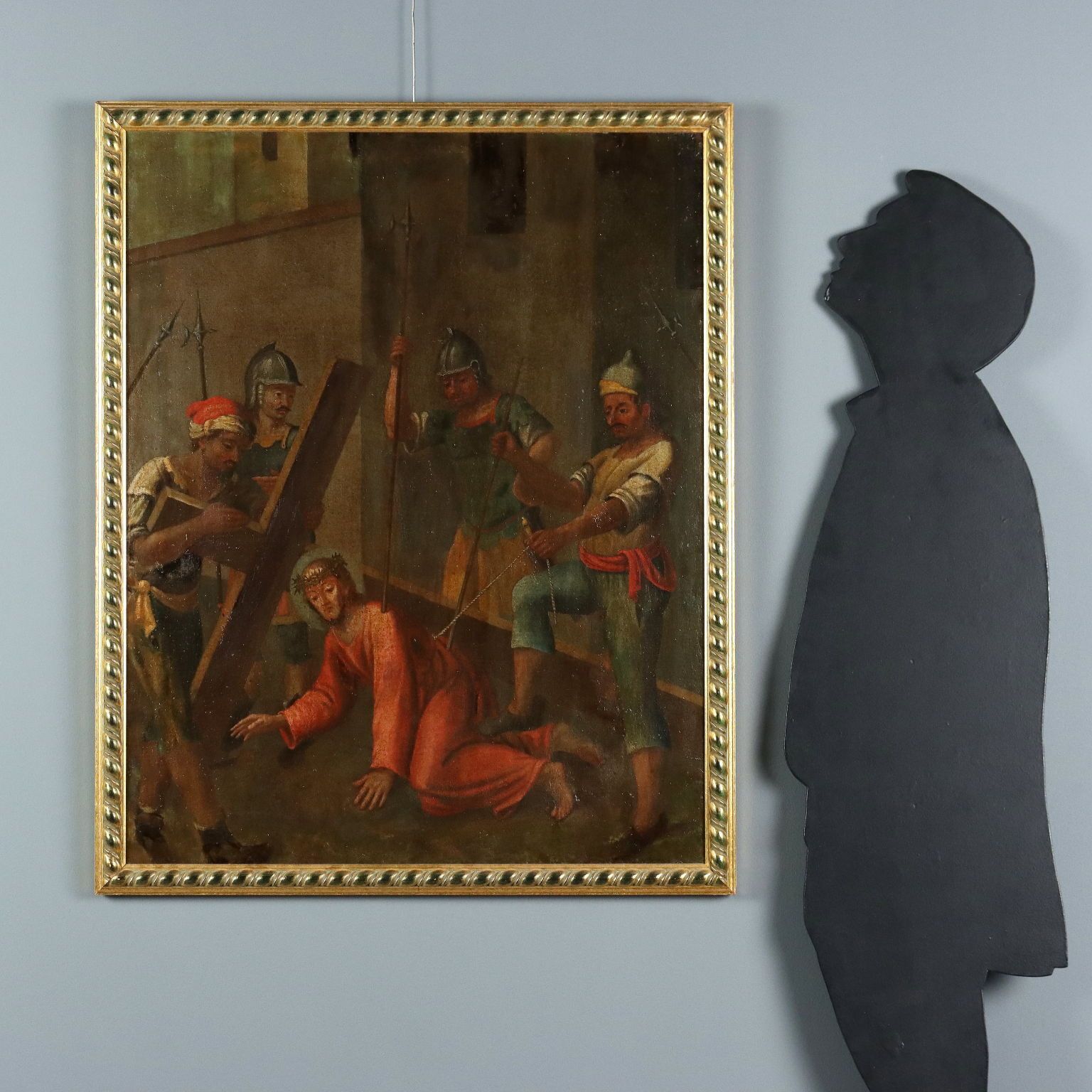 The Way Of The Cross Antique Painting Oil On Canvas XVII XVIII Century photo furniture