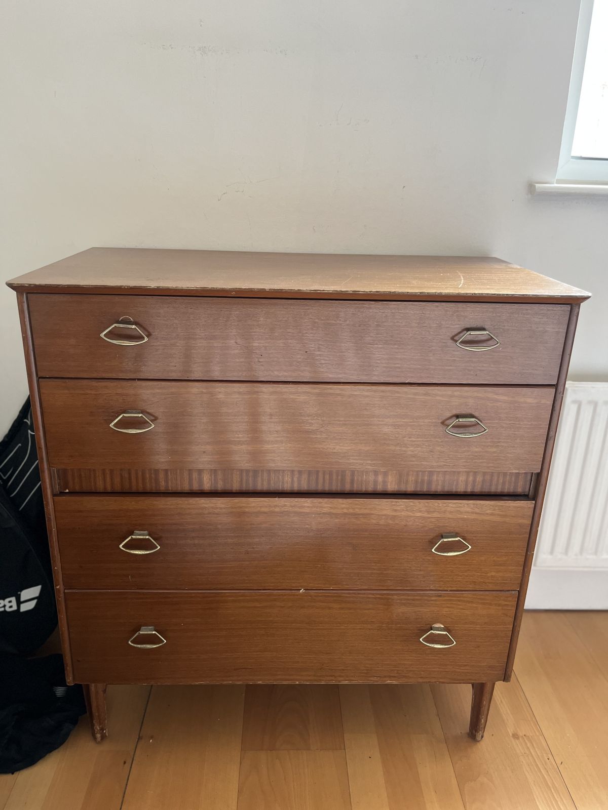 Midcentury ‘Lebus’ Teak And Brass Chest Of Drawers