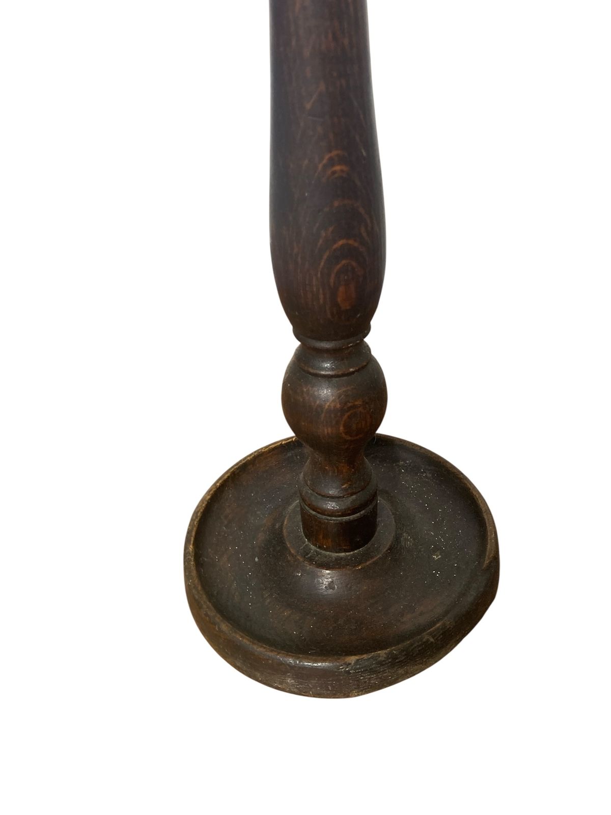 Antique Turned Wooden Candle Holder Circa 1800's photo vinterior