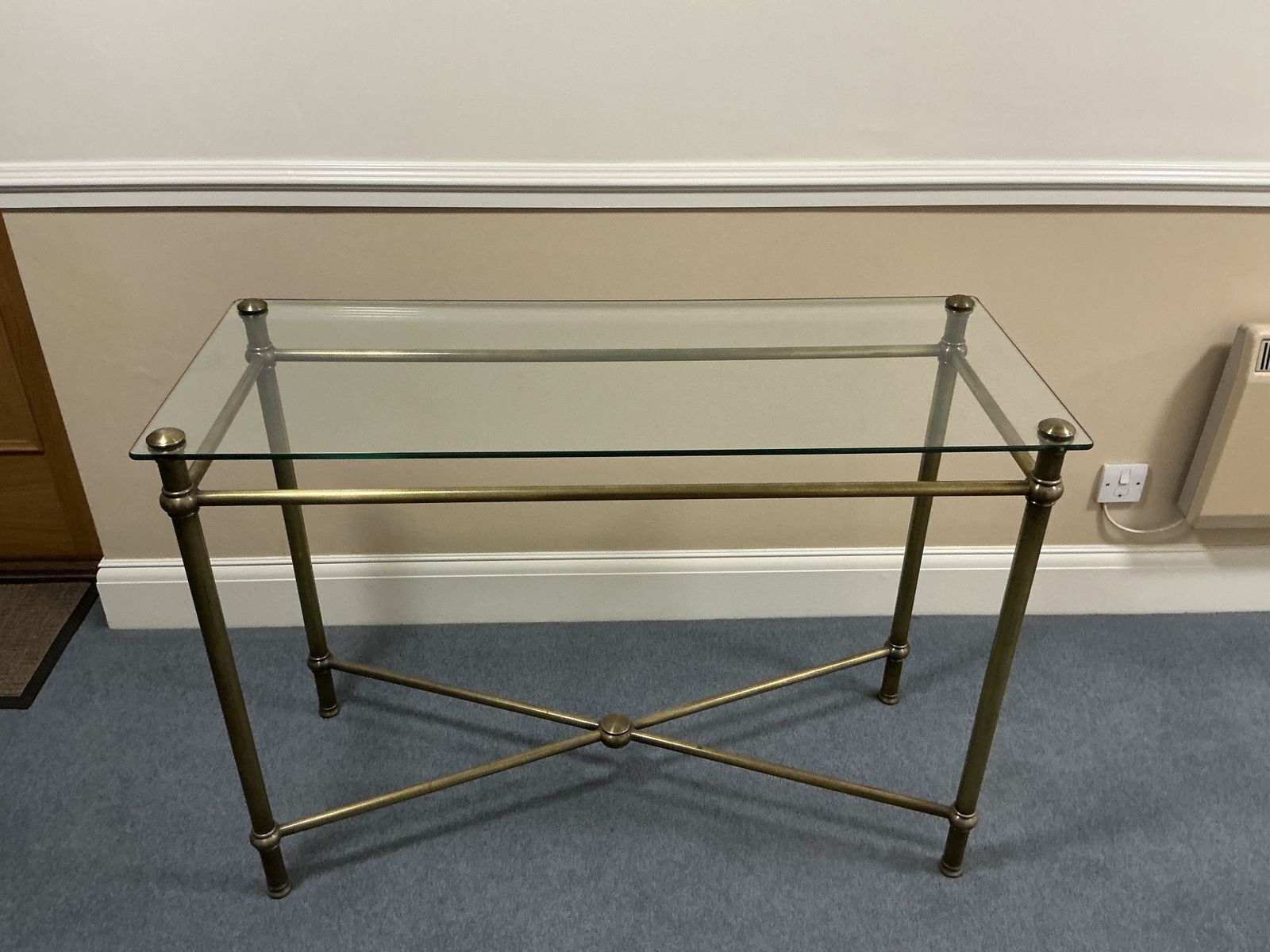 Stylish Metal Glass Top Console