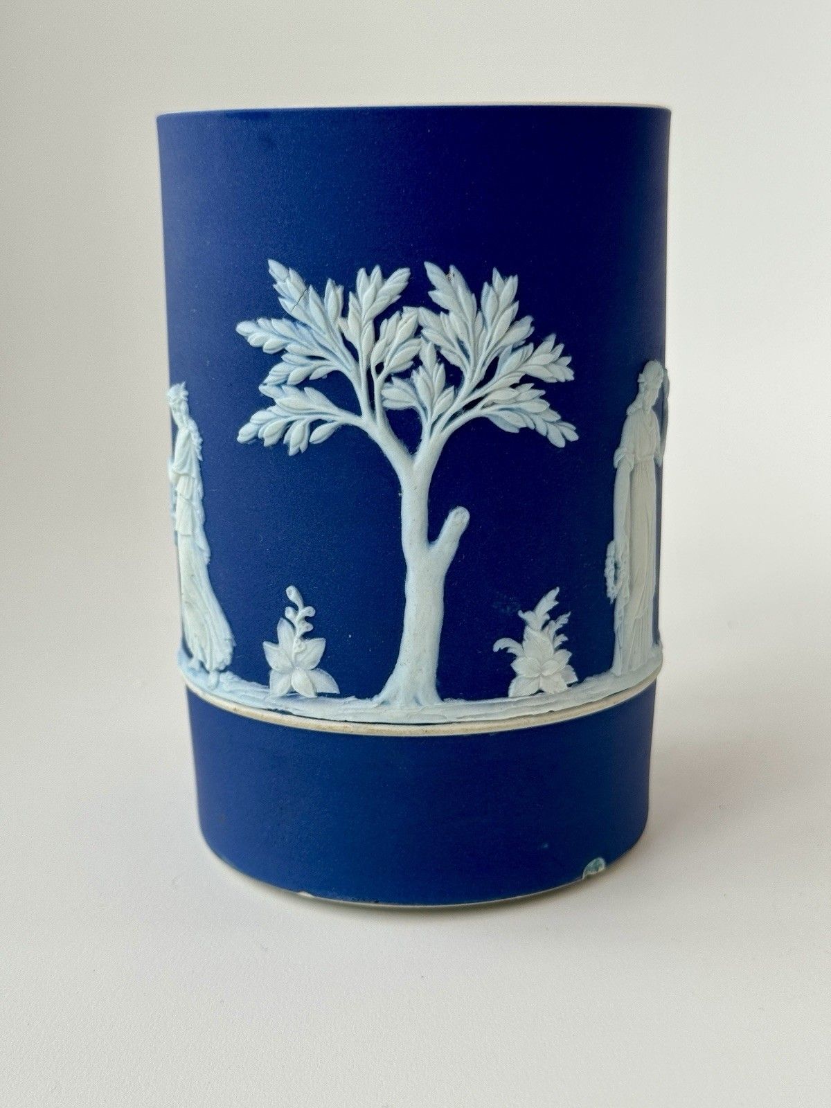 Antique Wedgwood Blue Jasperware Tankard 1903 A/F photo 50.0