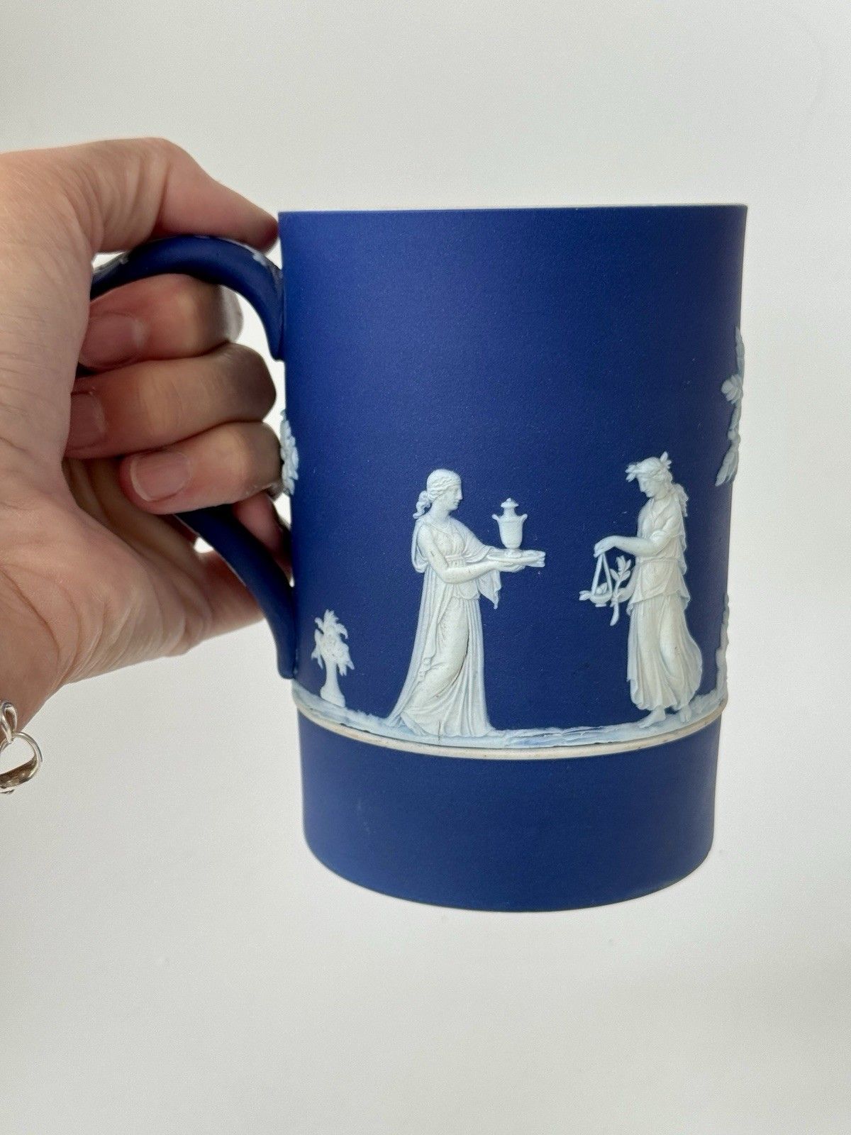 photo for sale Antique Wedgwood Blue Jasperware Tankard 1903 A/F
