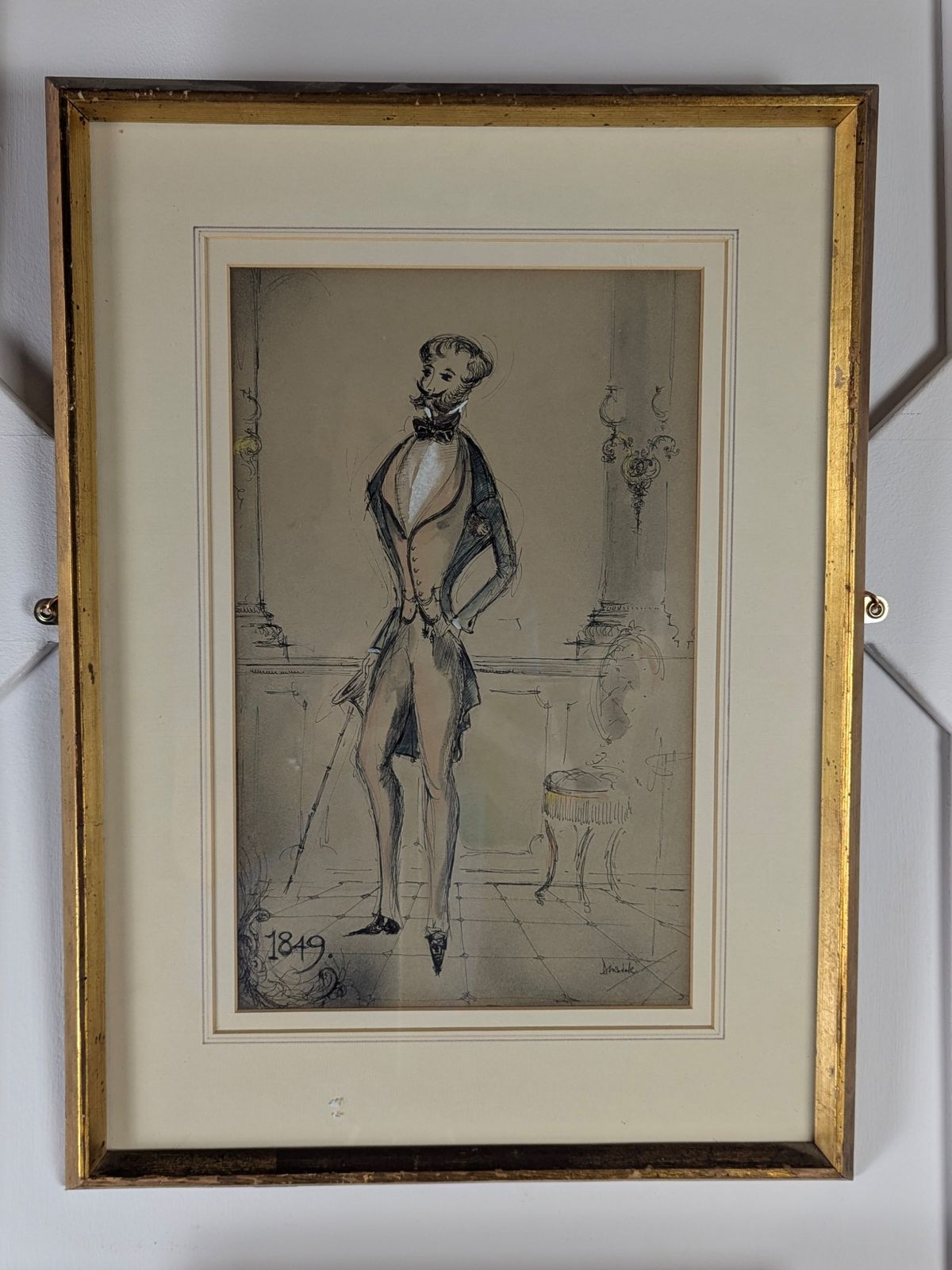 Set Of Four Pen And Watercolour Costume Sketches photo vinterior