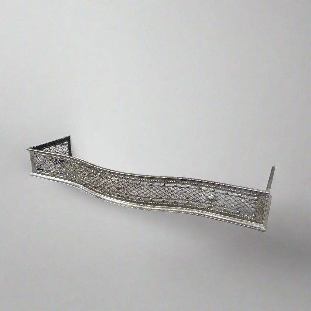 Antique Serpentine Shaped Latice Pierced Steel Fender