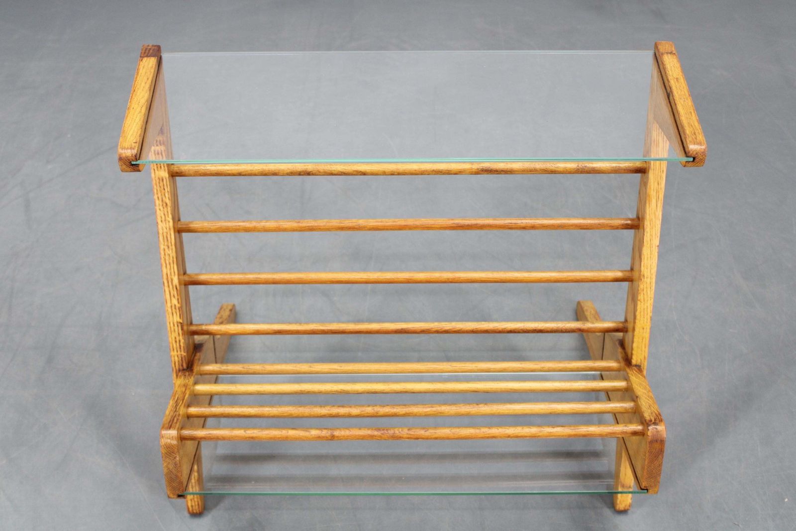 1960s Oak Book Stand Shelf / Rack By  Uluv, Czechoslovakia photo for sale