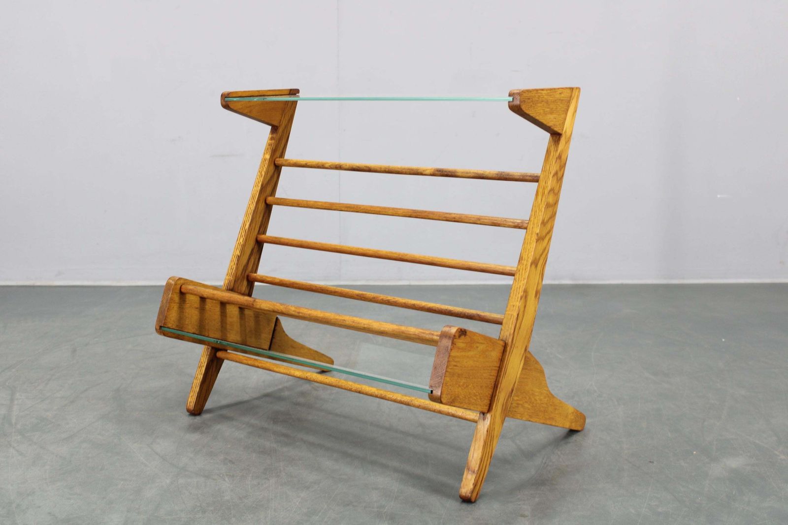 1960s Oak Book Stand Shelf / Rack By  Uluv, Czechoslovakia photo Furniture