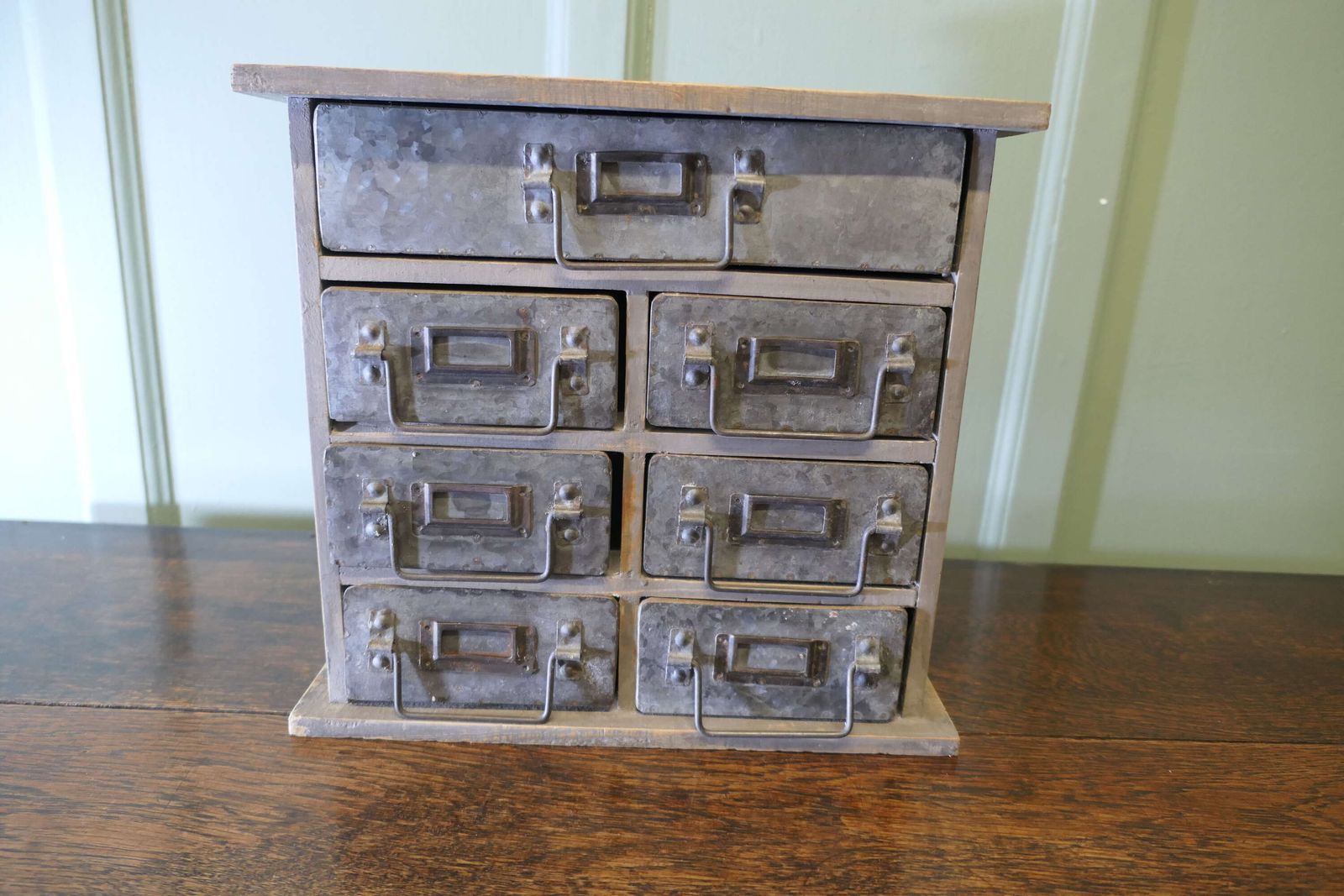 Industrial Look Metal Filing Drawers, Collector Cabinet photo for sale