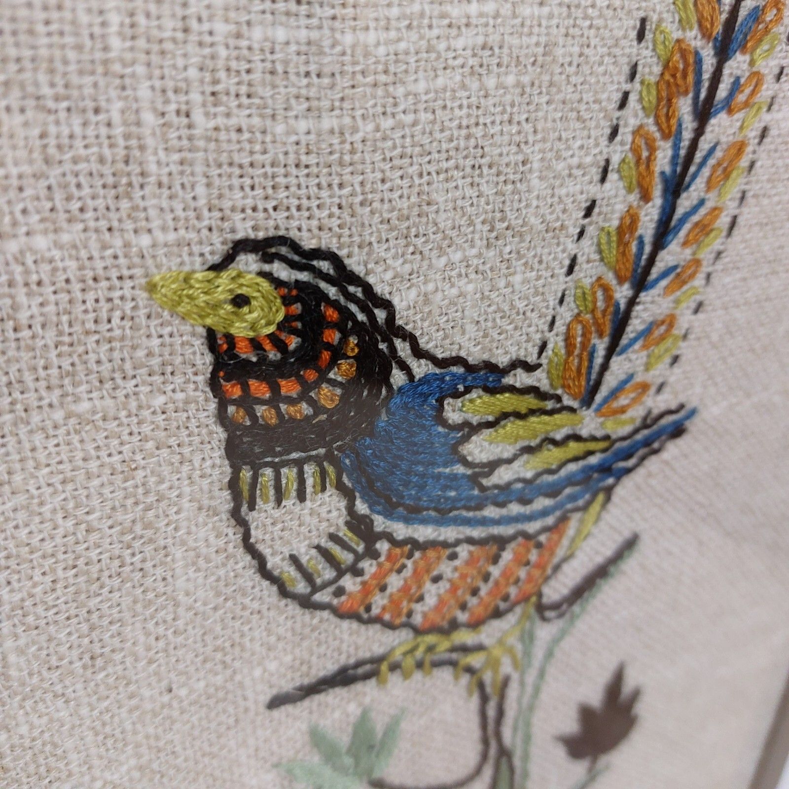 Fab Vintage Retro 60s 70s Embroidery Stitch Sewn Birds In Tree Wall Art Picture photo buy