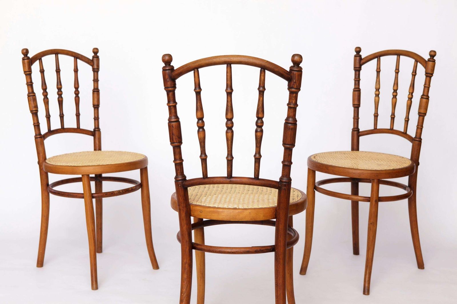 Set Of 4 Josef Kohn Bentwood Chairs – Austrian Vintage 1930s–1950s, Beechwood With Vienna Cane Seats, Thonet Style photo Furniture