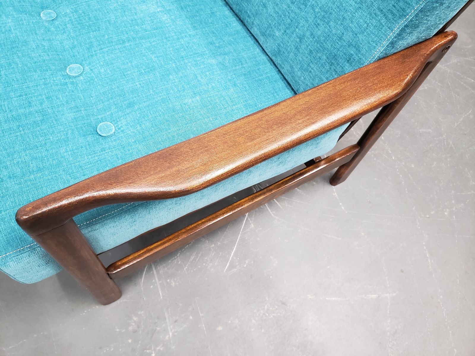 One Left   1960's Mid Century Lounger By Baczyk In Turquoise photo buy