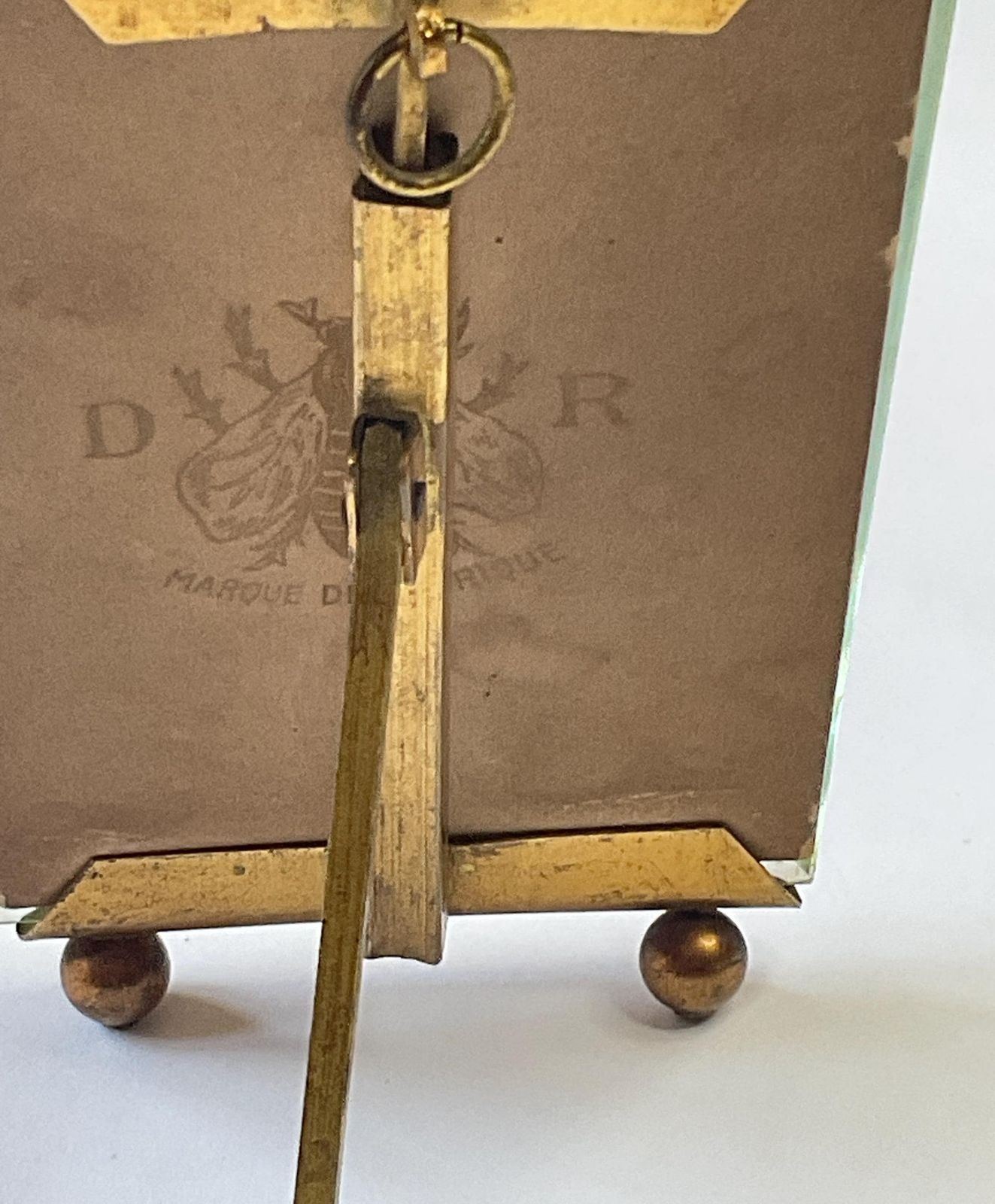 Antique French Gilt Metal And Crystal Glass Photo' Frame, C1890. photo vintage