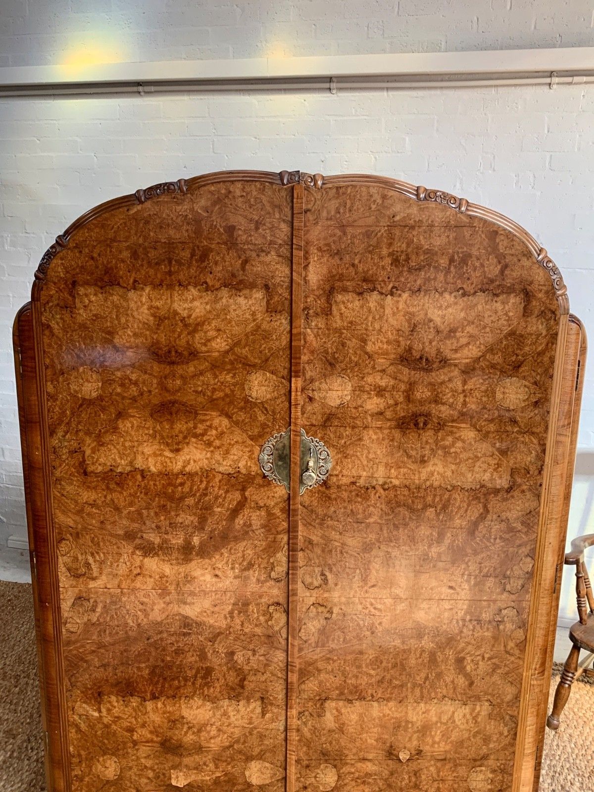 Art Deco Figured Walnut Double Wardrobe photo Furniture