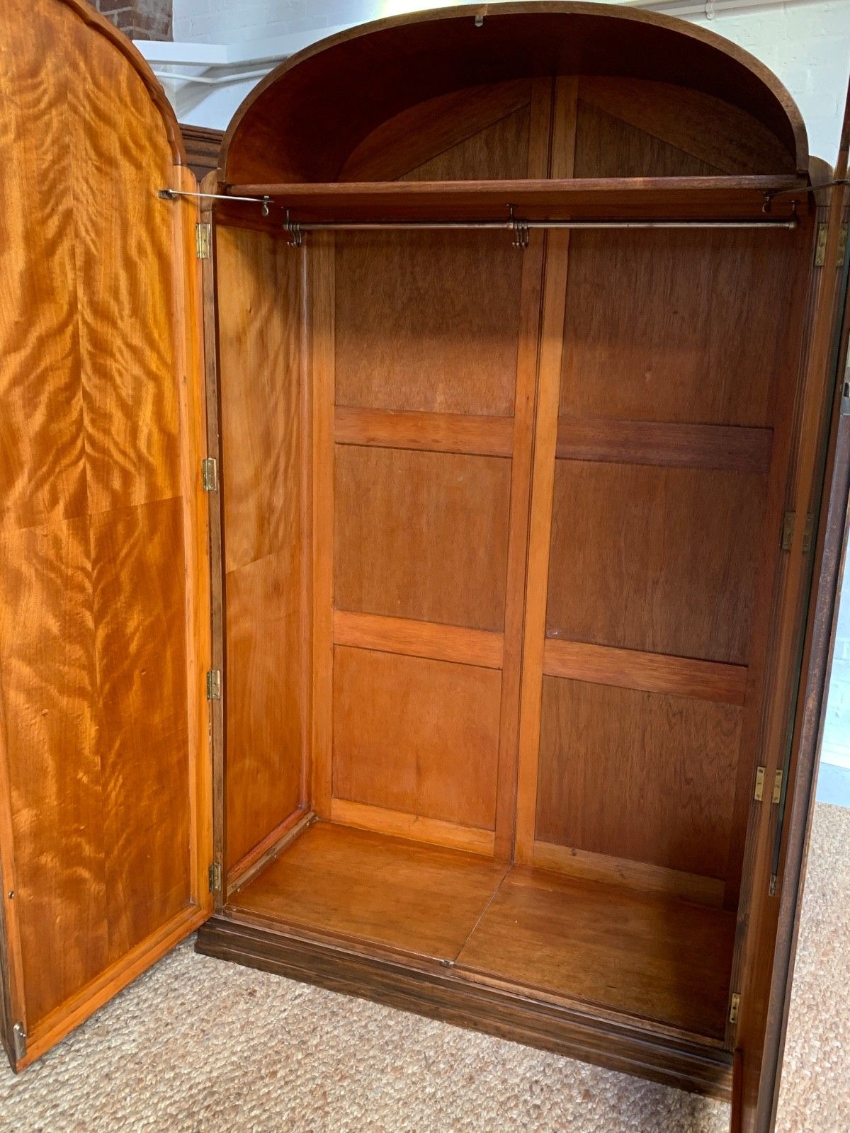 photo furniture Art Deco Figured Walnut Double Wardrobe