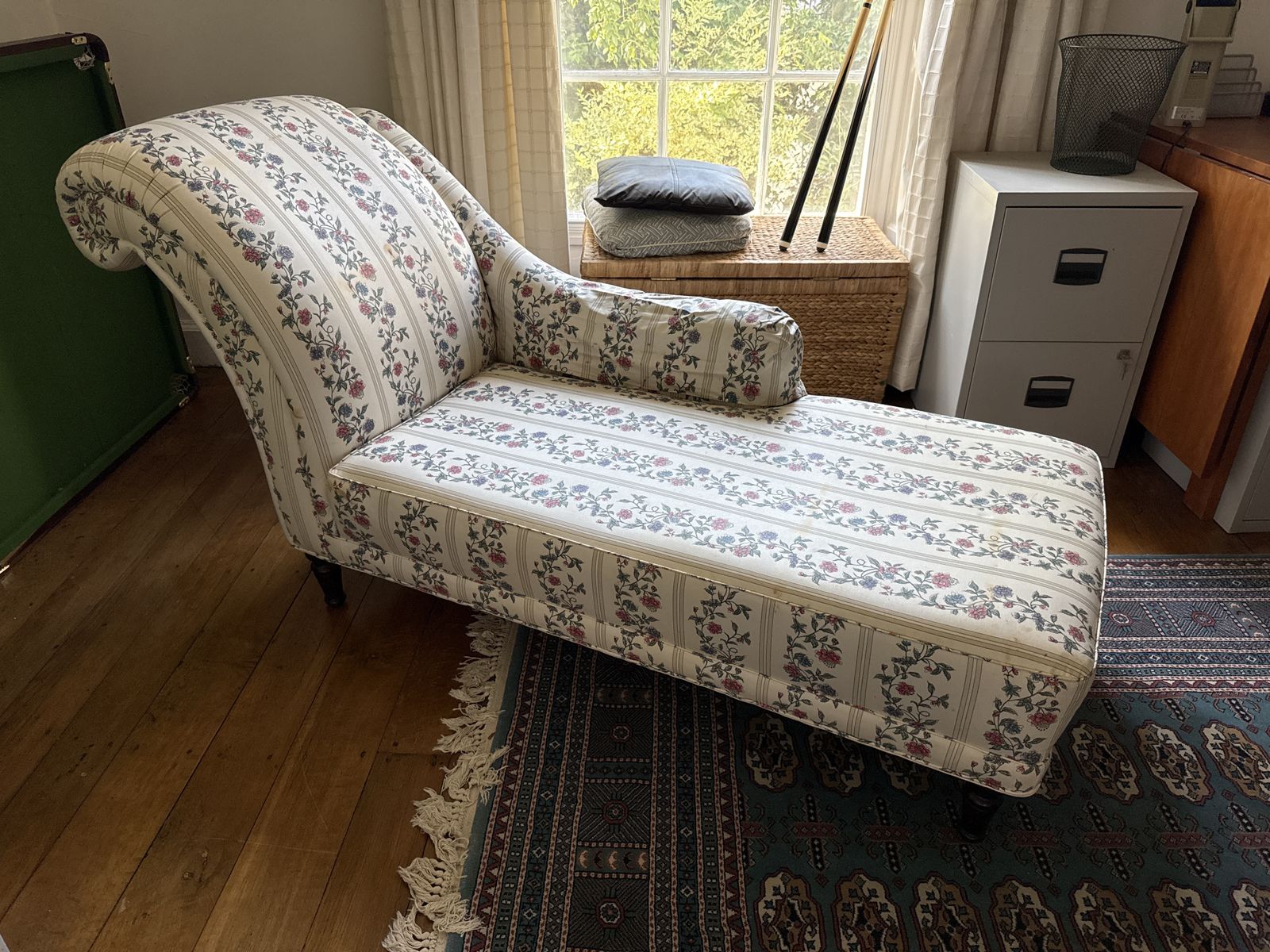 Laura Ashley Chaise Longues With Chinoiserie Stripe Upholstery photo furniture