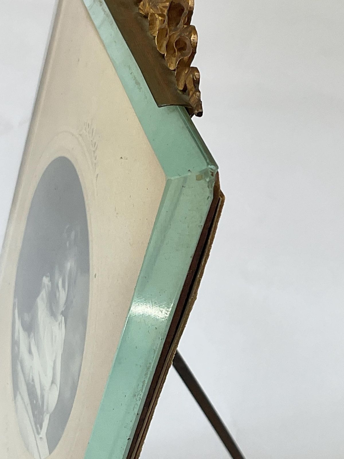 Antique French Gilt Metal And Crystal Glass Photo' Frame, C1890. photo buy