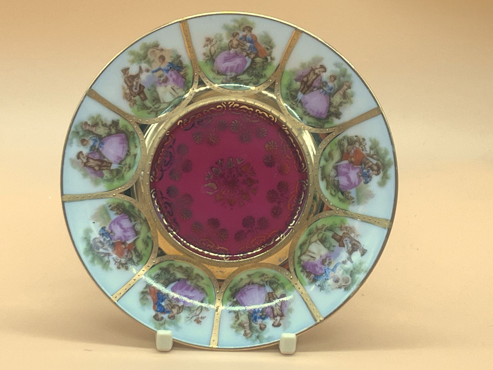 German Porcelain Fragonard, J.K. Deco Carlsbad Bavaria Old Vienna Demitasse Cup & Saucer Duo. photo buy