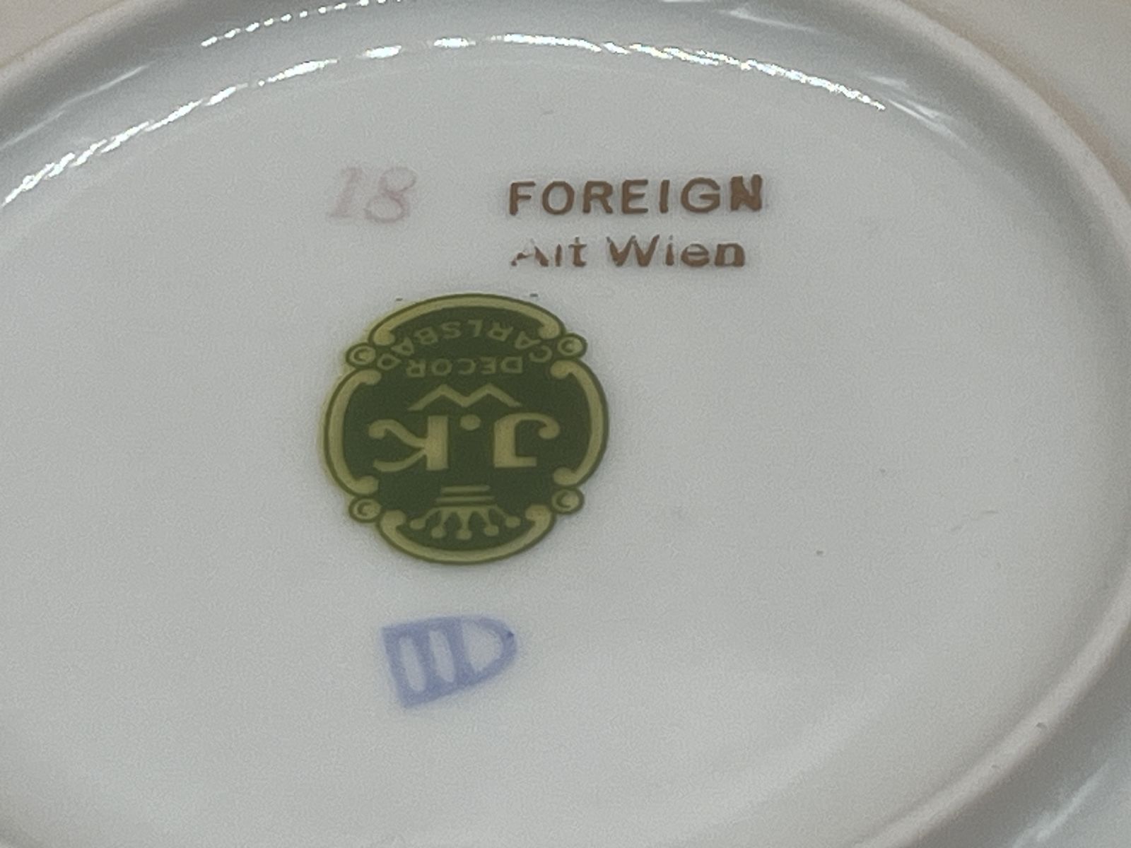 German Porcelain Fragonard, J.K. Deco Carlsbad Bavaria Old Vienna Demitasse Cup & Saucer Duo. photo vintage