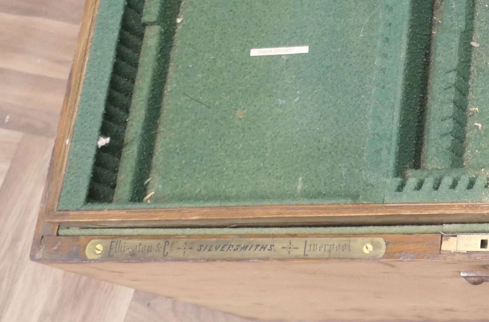 19th C Golden Oak Traveling Silver Chest By Elkington photo 834.0