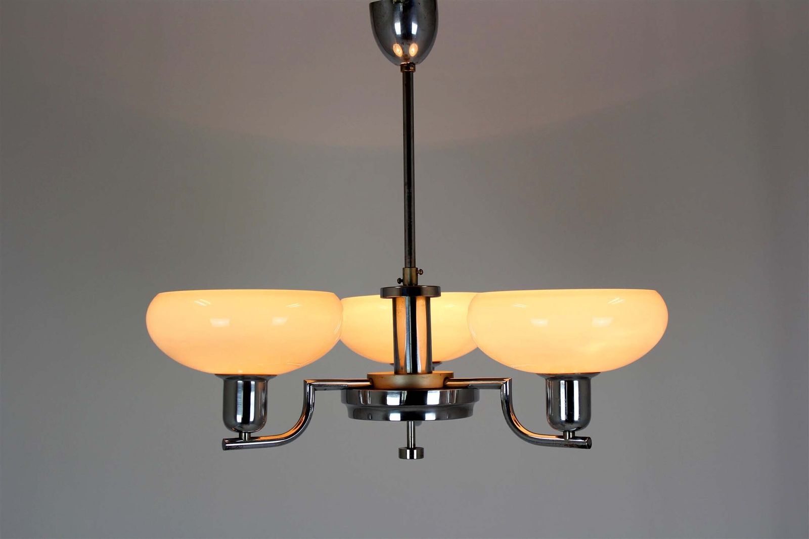Bauhaus Chrome Chandelier From Napako, Czechoslovakia, 1940s photo buy