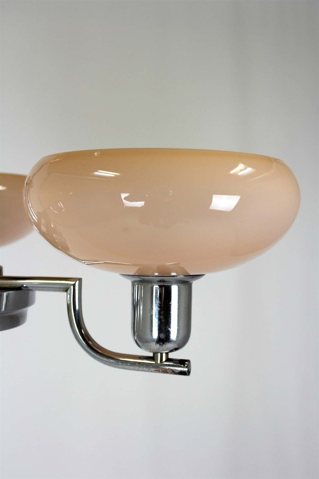 photo for sale Bauhaus Chrome Chandelier From Napako, Czechoslovakia, 1940s