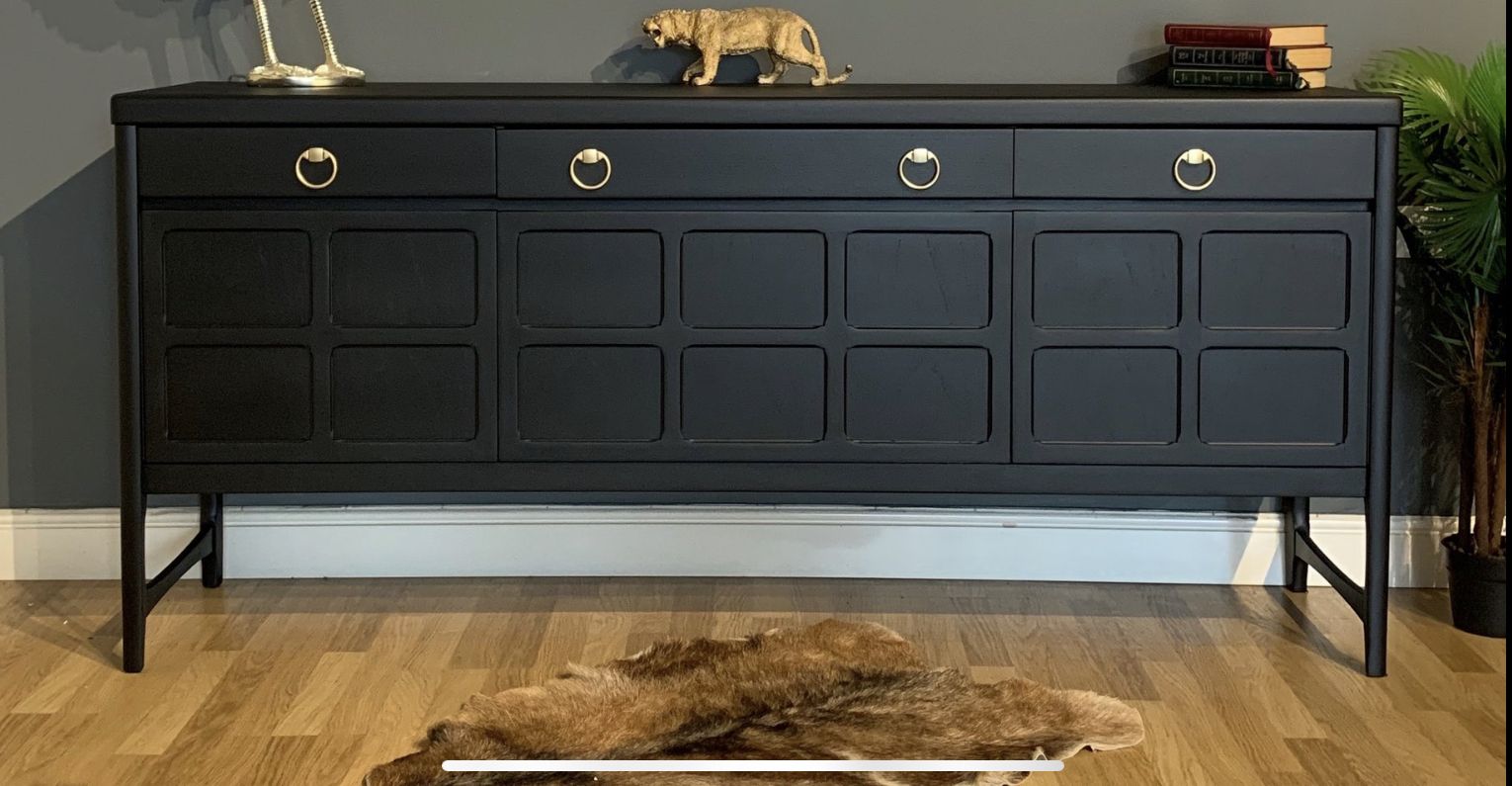 Pro Painted All Black Nathan Teak Sideboard Any Colour