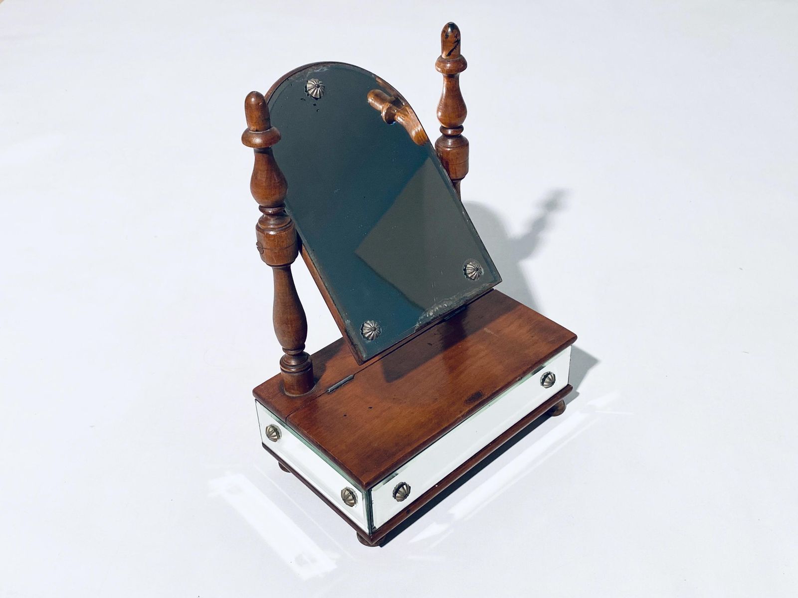 Antique Biedermeier Make Up Table Mirror With Jewelery Drawer / Decor 1920s photo Home Decor