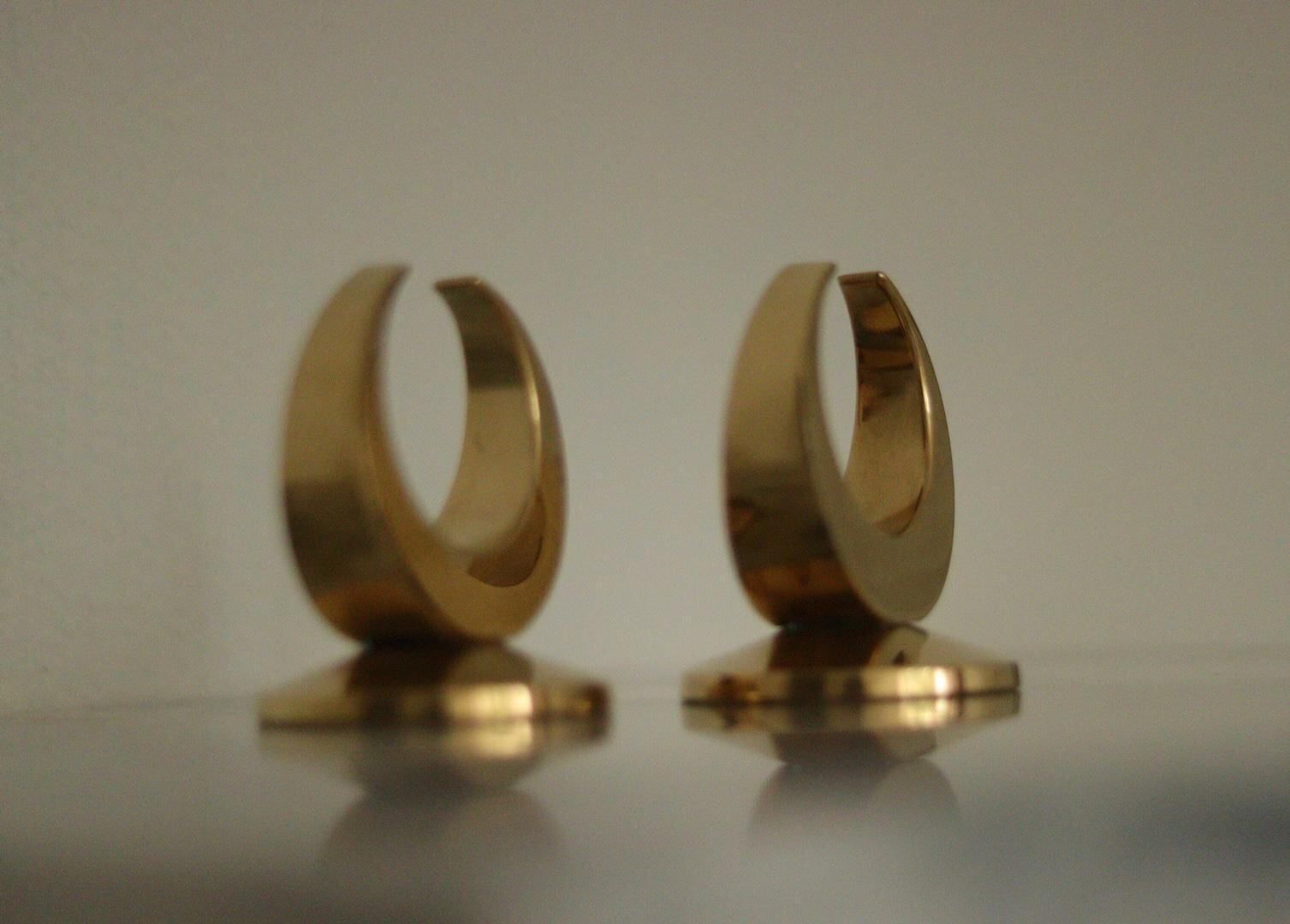 Pair Of Mid Century Swedish Brass Candle Holders By Arthur Pe Kolbäck photo furniture