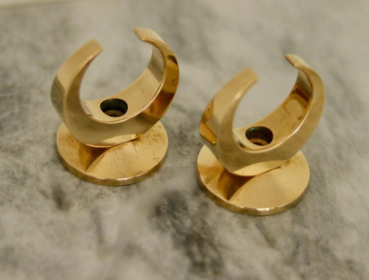 Pair Of Mid Century Swedish Brass Candle Holders By Arthur Pe Kolbäck photo 125.0