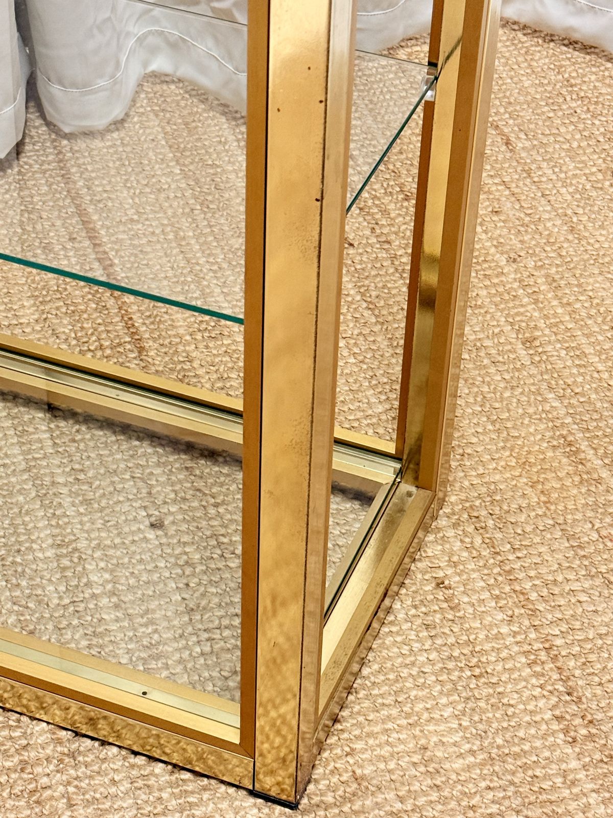photo buy Italian Hollywood Regency Tall Brass & Glass Etagere By Renato Zevi